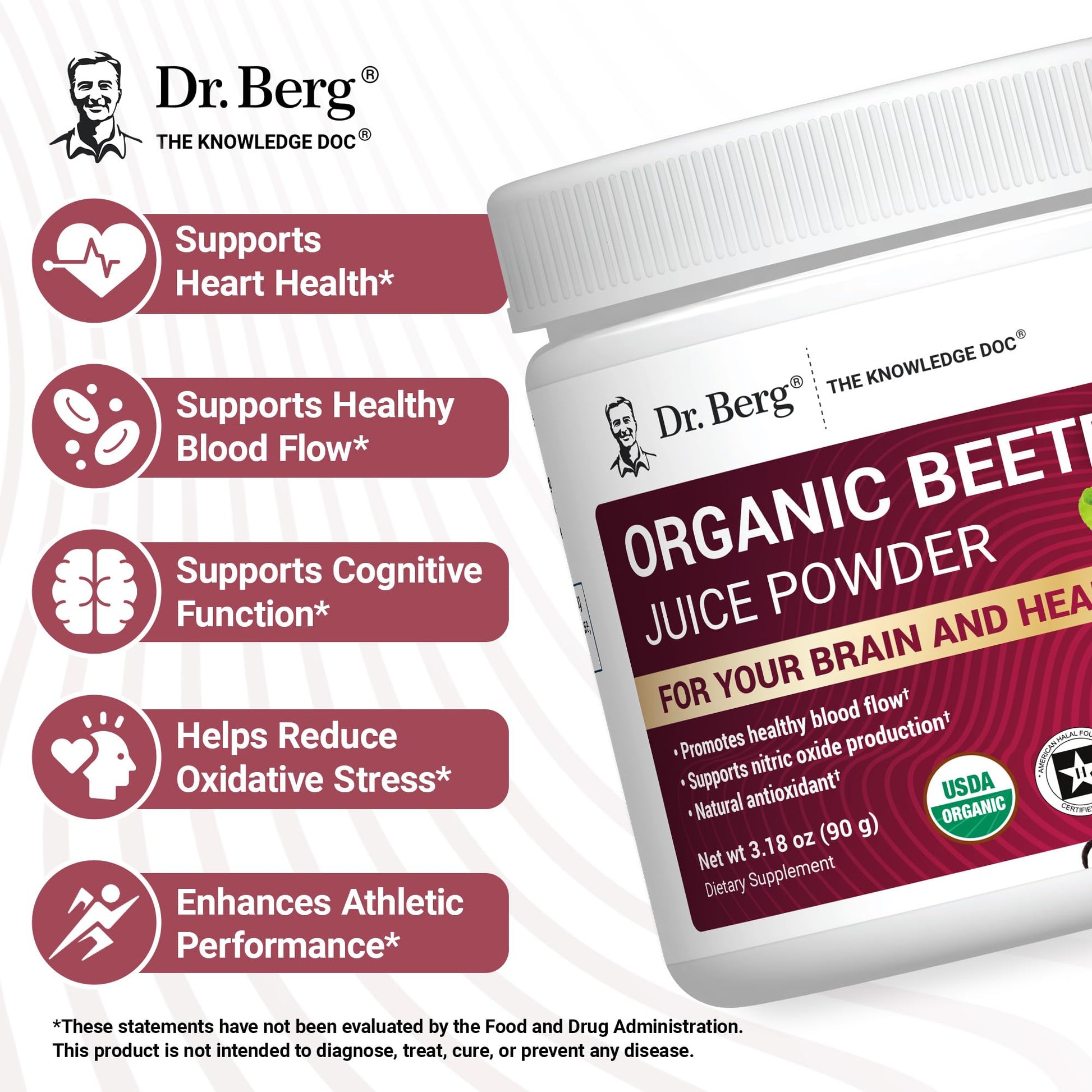 Dr. Berg Raw Organic Beet Powder from Real Earth-Grown Beets – USDA Certified Organic Beet Root Powder to Support Nitric Oxide Levels, Energy, Blood Flow, & Heart Health* – 30 Servings Dr. Berg Nutritionals Au supplements