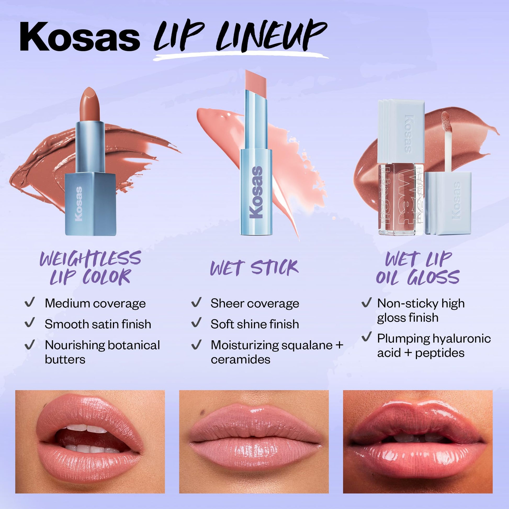 Kosas Wet Stick Moisturizing Shiny Sheer Lipstick with Ceramides, Hyaluronic acid, Peptides and Mango Butter - Soothes, Softens, and Moisturizes Lips – Malibu Kosas Au supplements