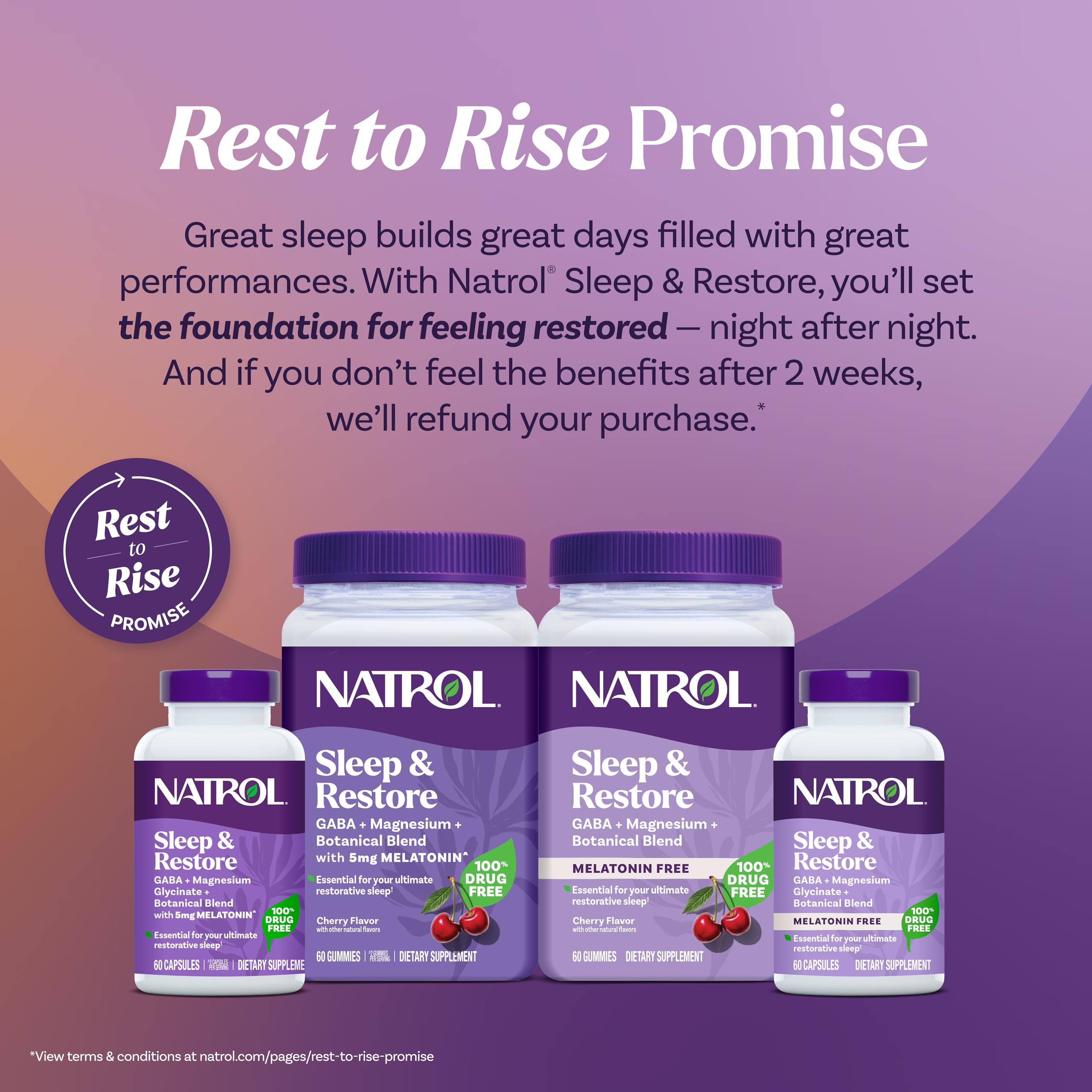 Natrol Sleep & Restore Capsules - Calm Magnesium Glycinate, Magnesium Sleep Aid with GABA, Melatonin 5mg, Botanical Blend, 30 Day Supply Natrol Au supplements