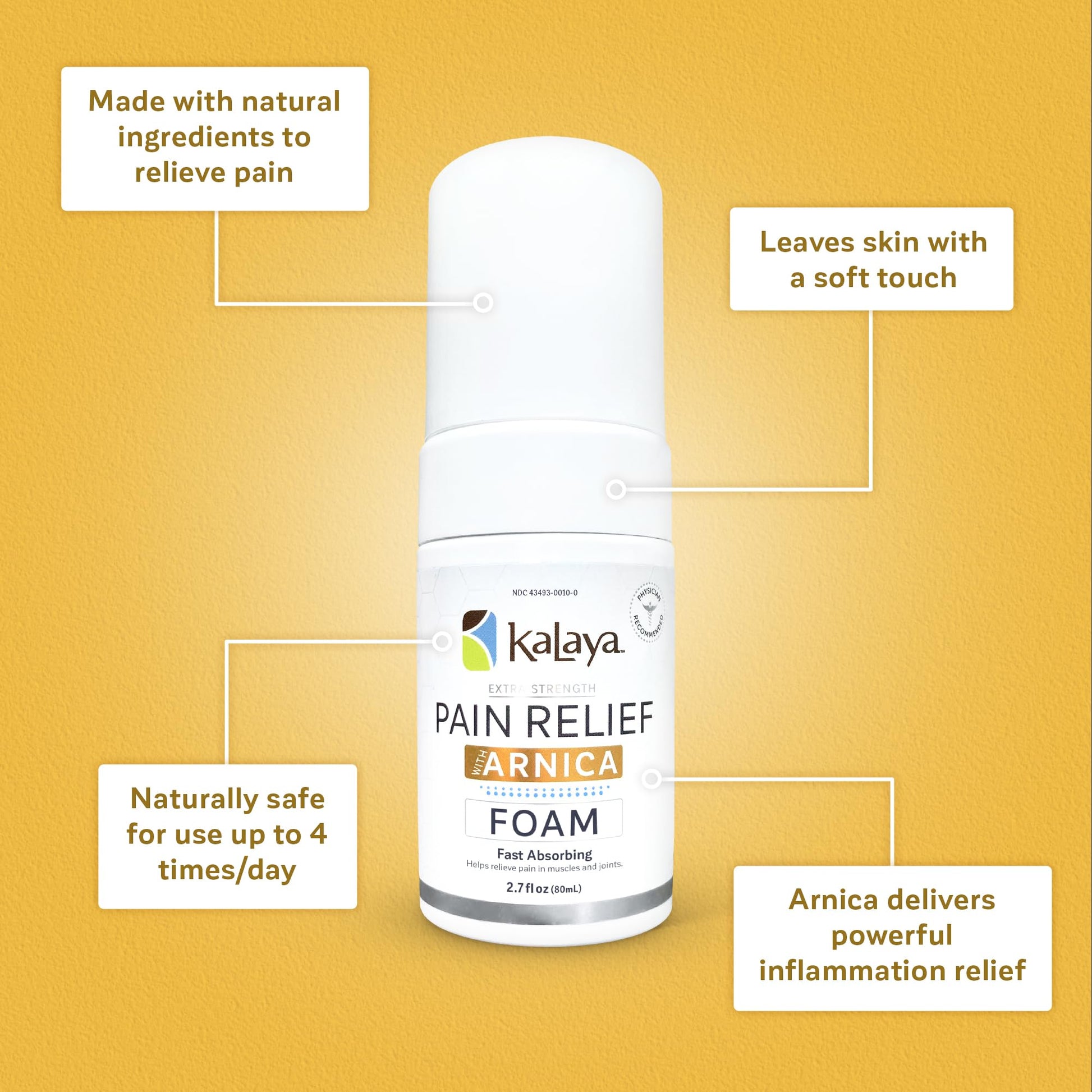 Kalaya Naturals Extra Strength Pain Relief Foam with Arnica - Supports Pain Relief in Muscle & Joints (2.7 Ounces) Kalaya Naturals Au supplements