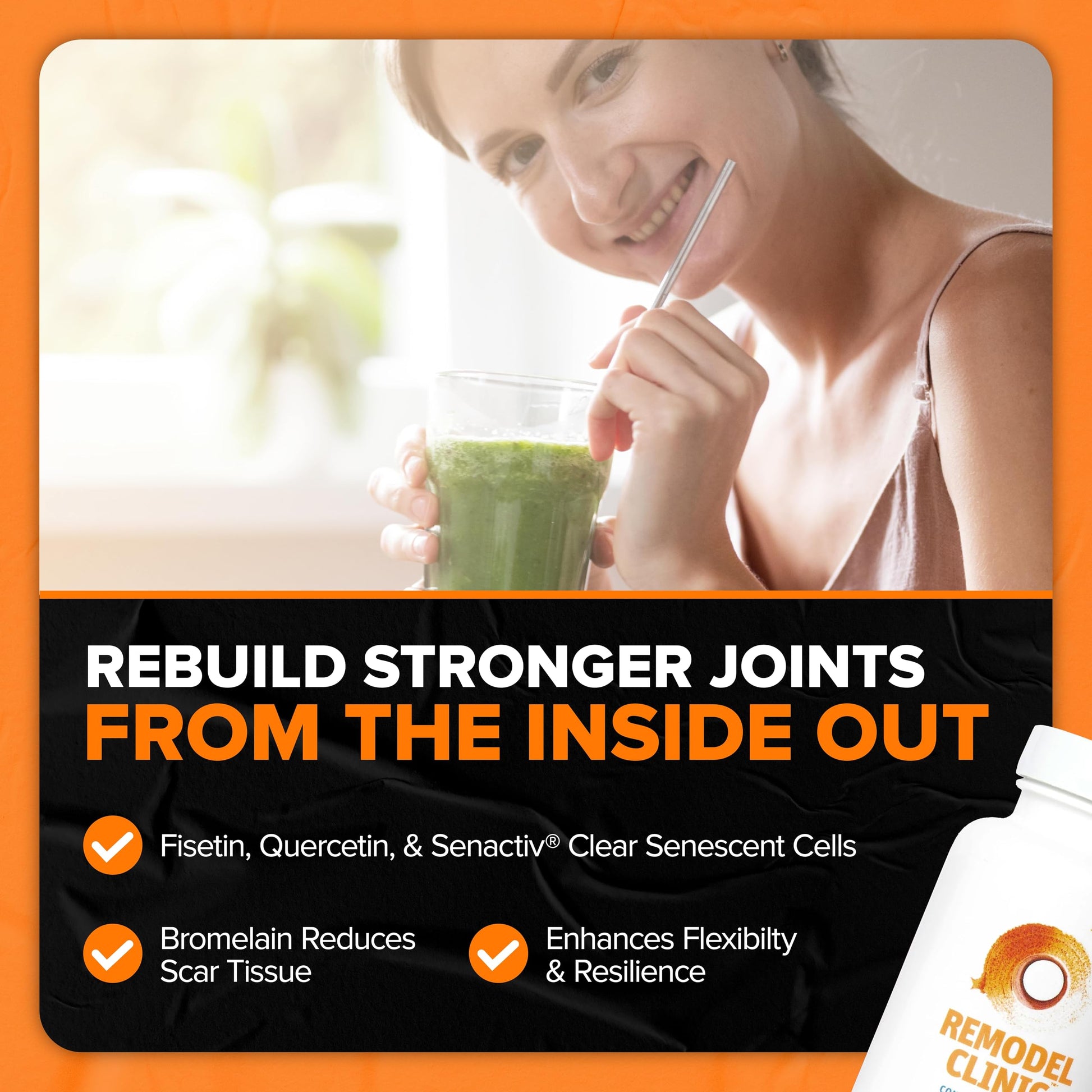 SaltWrap Remodel Clinic - Joint Remodeling Supplement for Senescent Cell Removal and Scar Tissue - Improve Mobility, Reduce Connective Tissue Stiffness - Fisetin, Quercetin, Bromelain - 60 Capsules SaltWrap Au supplements
