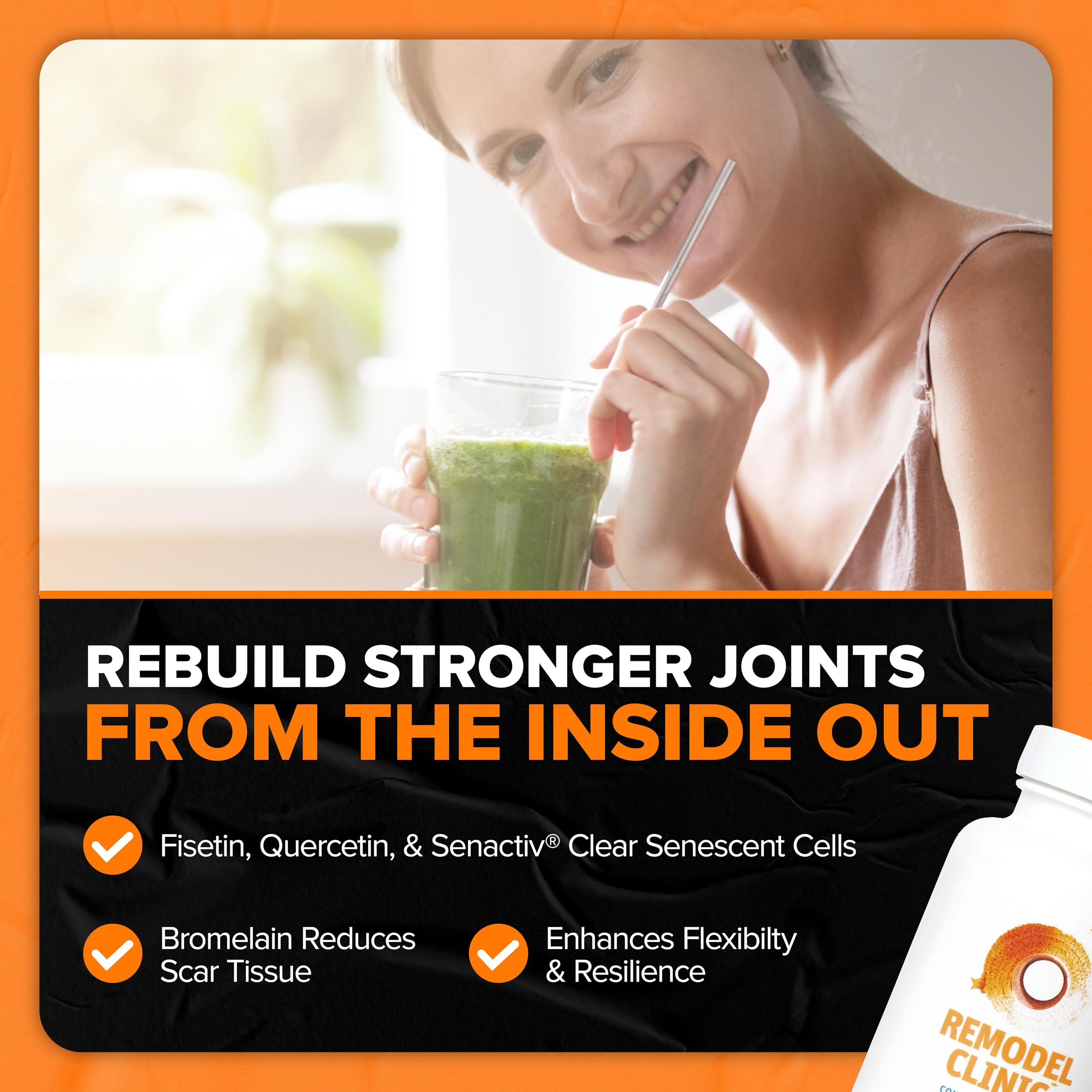 SaltWrap Remodel Clinic - Joint Remodeling Supplement for Senescent Cell Removal and Scar Tissue - Improve Mobility, Reduce Connective Tissue Stiffness - Fisetin, Quercetin, Bromelain - 60 Capsules SaltWrap Au supplements