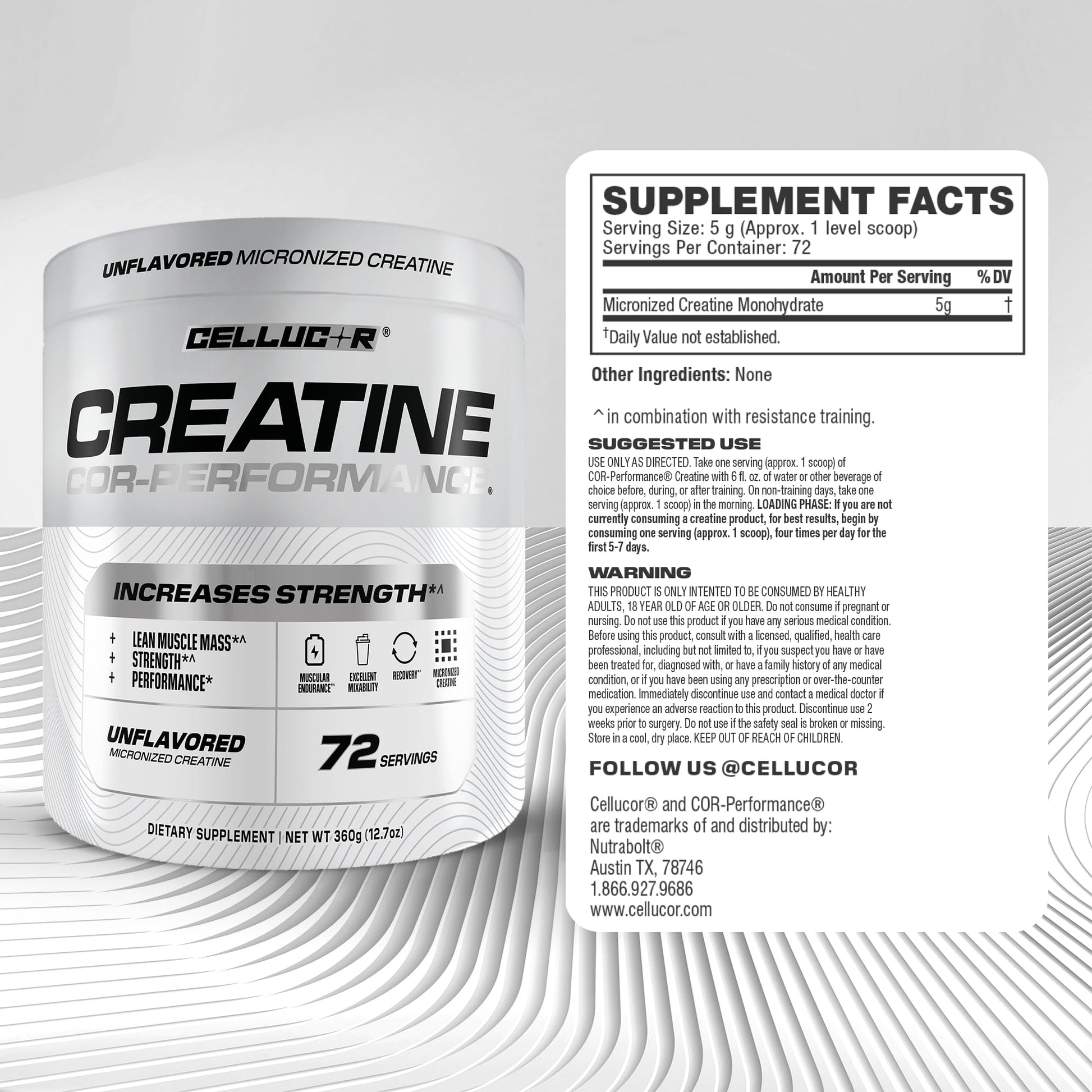 Cellucor Cor-Performance Creatine Monohydrate for Strength and Muscle Growth, 72 Servings Cellucor Au supplements