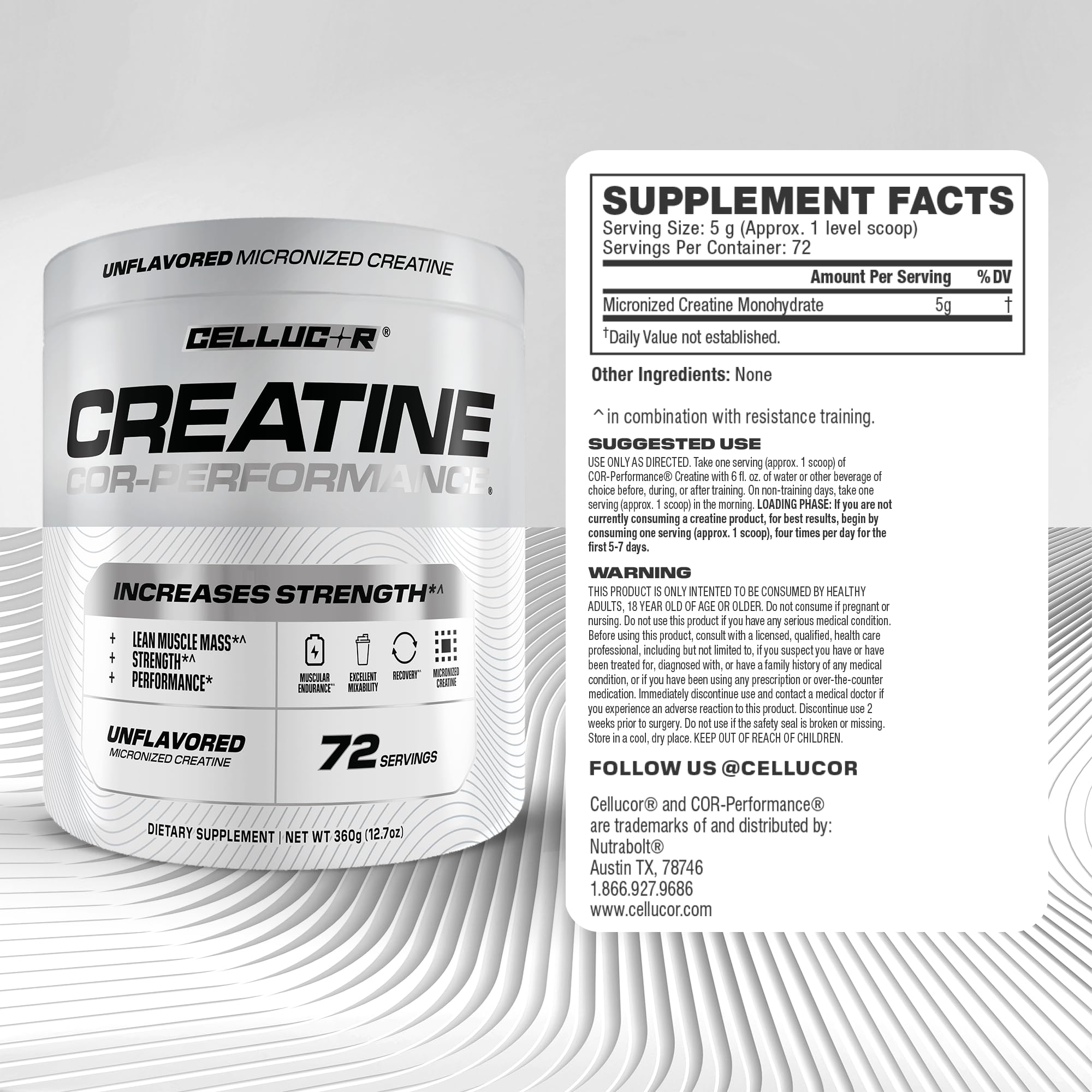 Cellucor Cor-Performance Creatine Monohydrate for Strength and Muscle Growth, 72 Servings Cellucor Au supplements
