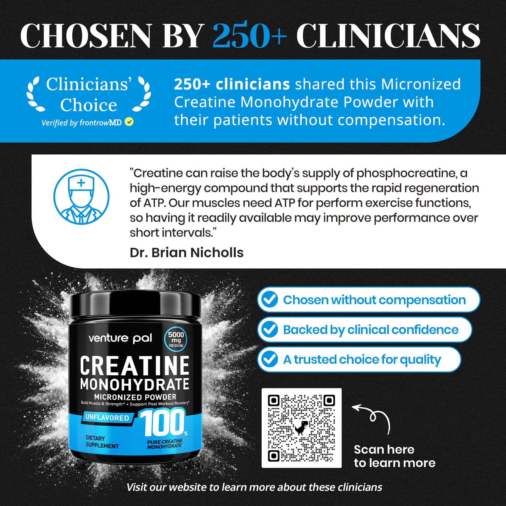 Venture Pal 100% Pure Micronized Creatine Monohydrate Powder, Unflavored Creatine for Women & Men, Vegan, Keto, Gluten Free, 5 g (5000mg) per Serving, Creatina Monohidratada en Polvo Venture Pal Au supplements