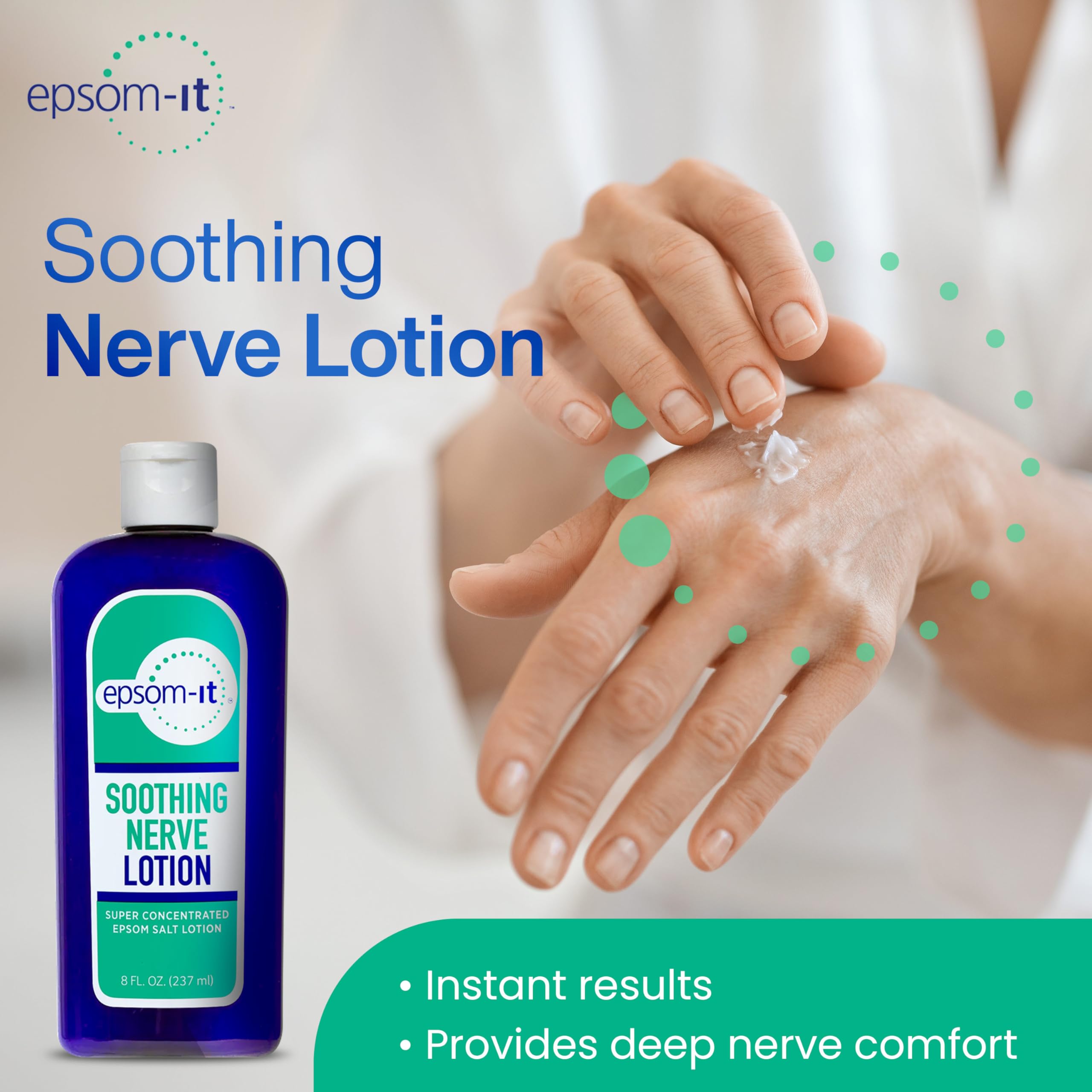 Epsom-It Soothing Nerve Lotion - Epsom Salt Magnesium Lotion, Topical Magnesium Cream with Capsaicin & Arnica to Provide Comfort for Legs, Knee and Feet, 8.0 oz., 2-Pack EPSOM-IT Au supplements