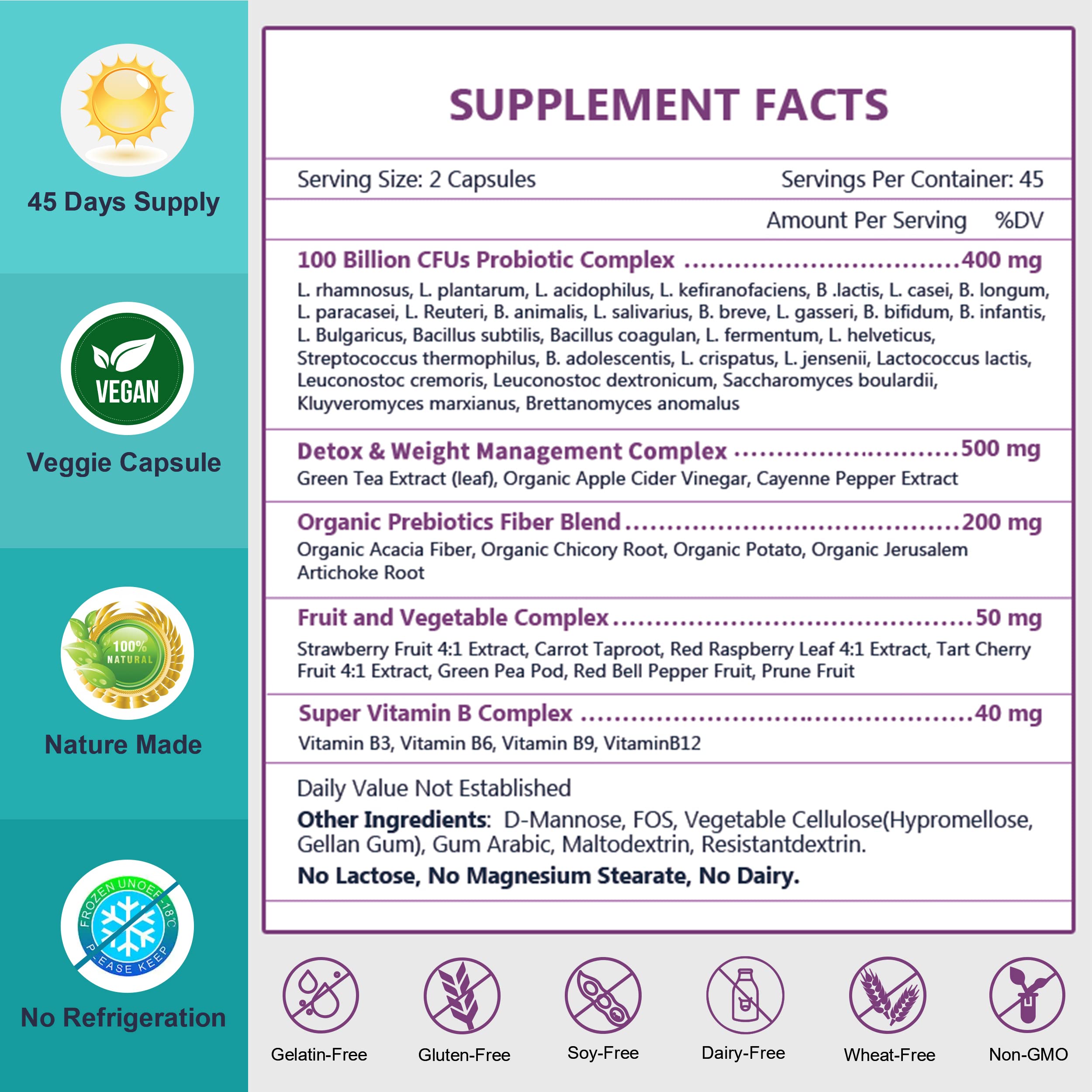 Probiotics for Women-Men-Kids Digestive Health, Prebiotics and Probiotics for Women NATURE TARGET Au supplements