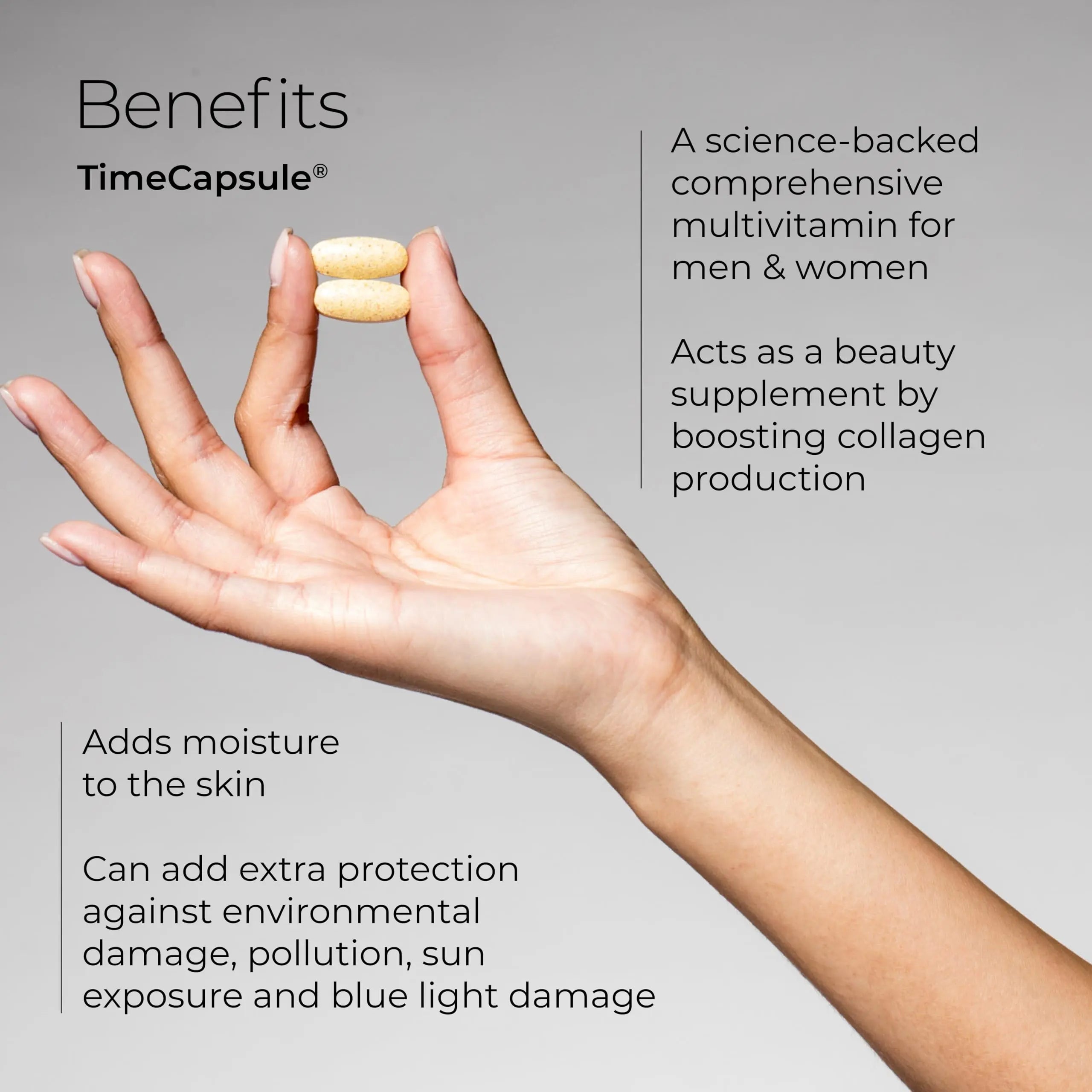 Hush & Hush TimeCapsule Multivitamin, Women's Multivitamin, Men's Multivitamin, Clean Nutraceuticals Supplements That Contains Hyaluronic Acid Hush & Hush Au supplements