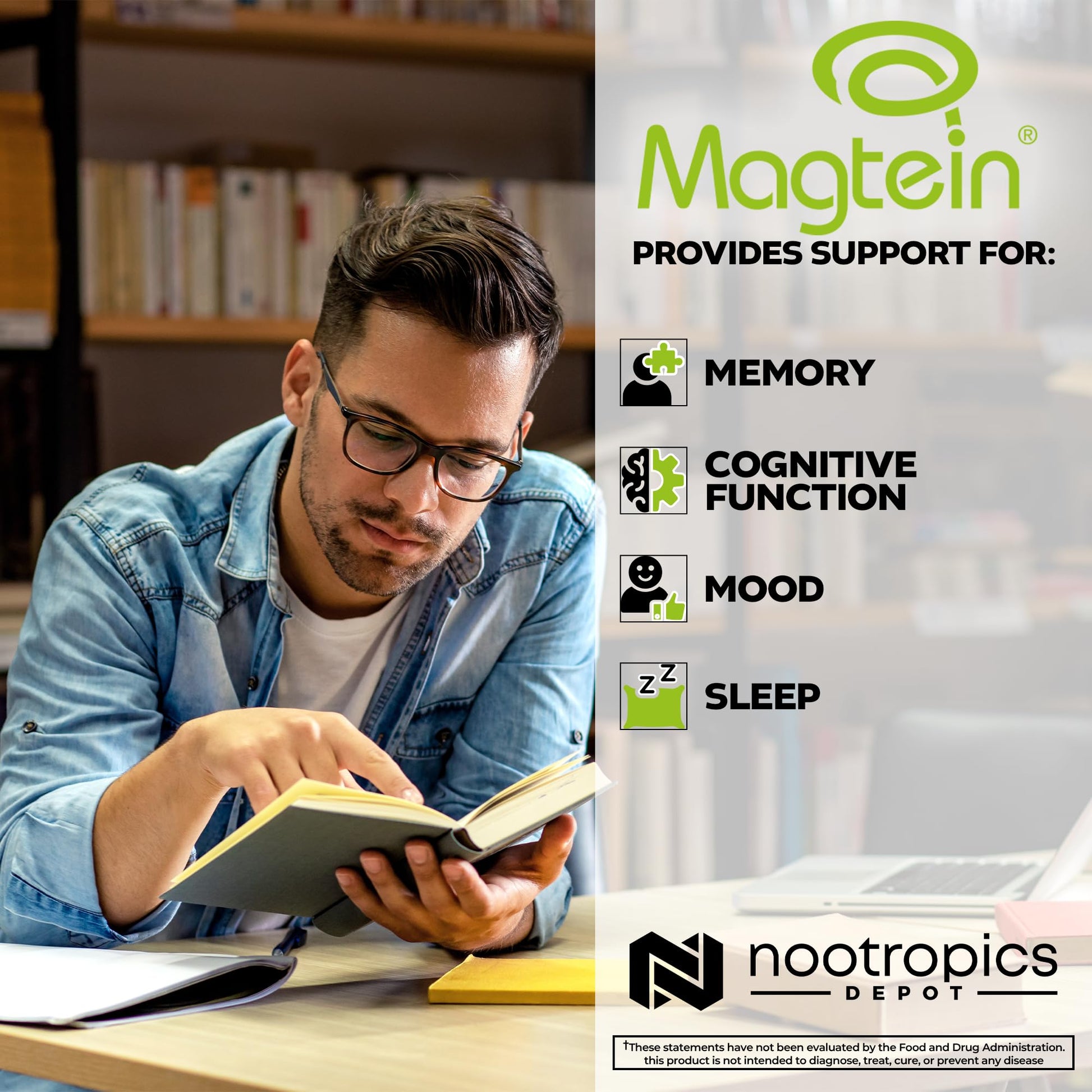 Nootropics Depot Magtein Magnesium L-Threonate Capsules | 90 Count | Mineral Supplement | Natural | Supports Mitochondrial Function | Boosts Energy and Cognitive Function Nootropics Depot Au supplements