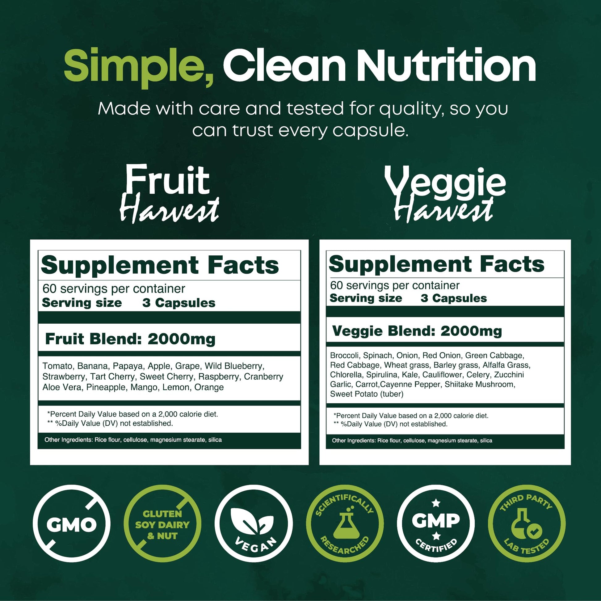 Supermed Research Fruits and Vegetables Supplements – 2 Pack Combination Fruit & Veggies Supplement – Whole Food Vitamins & Minerals for Adults – Superfood Veggie Vitamins for Adults (180 x 2, 360 Ct) Supermed Research Au supplements