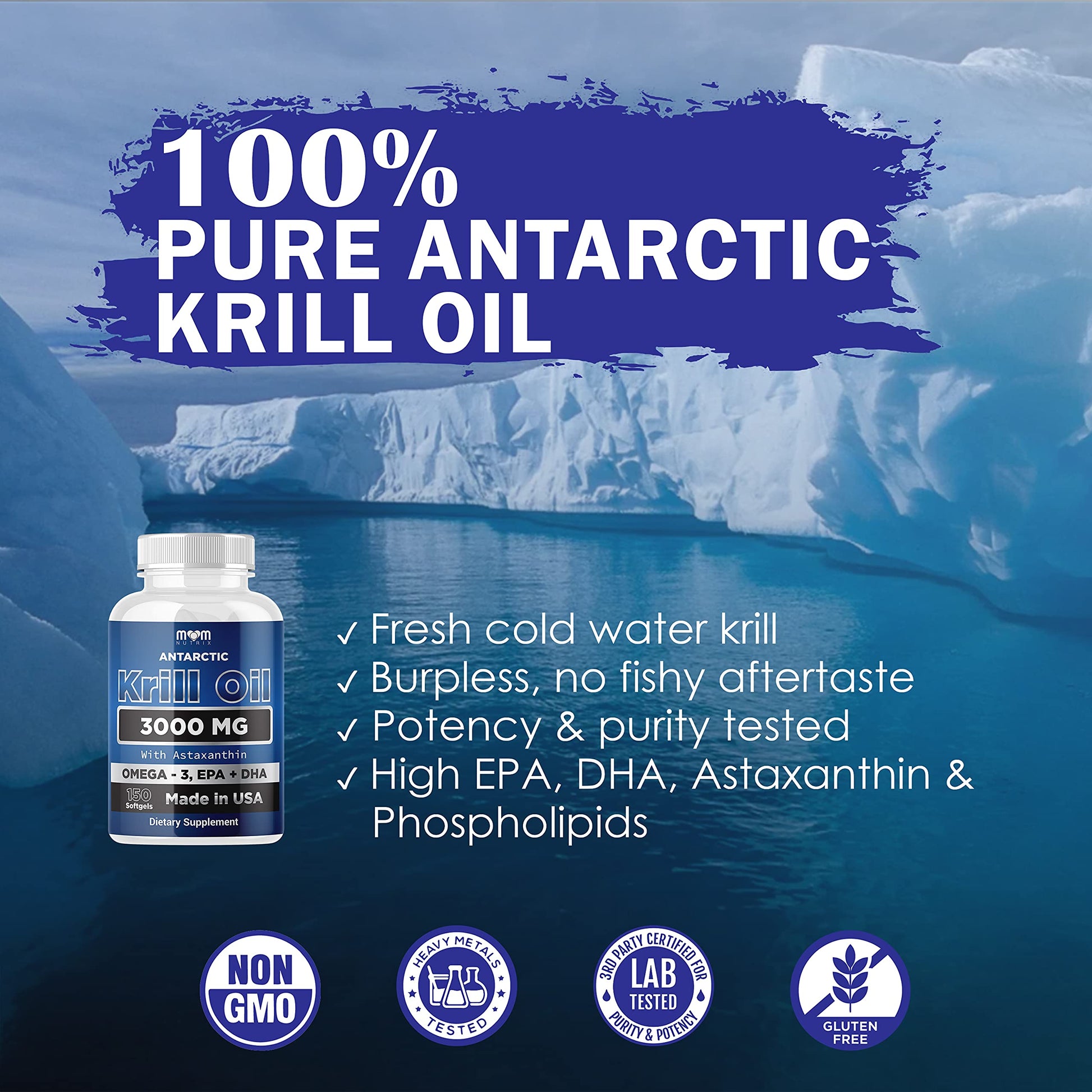 Dr. JOEL'S MOM NUTRIX Antarctic Krill Oil Supplement - 3000 mg Per Serving - 150 Softgel Dr. JOEL'S Au supplements