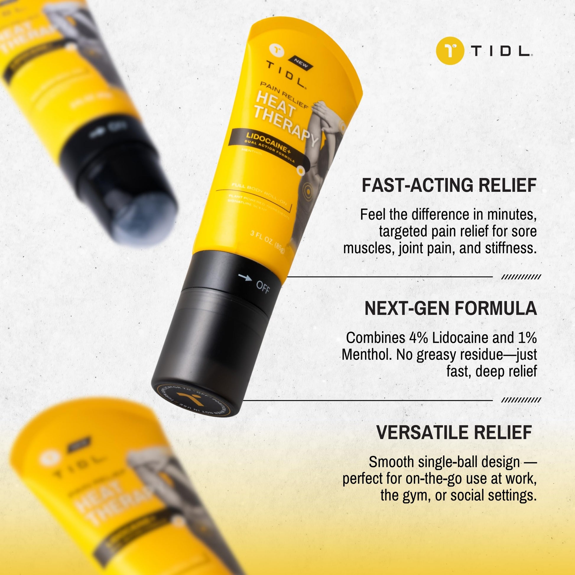 TIDL - Pain Relief Roll On - Fast-Acting Relief on Lower Back, Knee, Neck, Joint & Nerve Pain - Works for Post Workout, Sport & Muscle Recovery - Cooling, Topical, Lidocaine, Menthol (3oz, 1-Pack) TIDL Au supplements