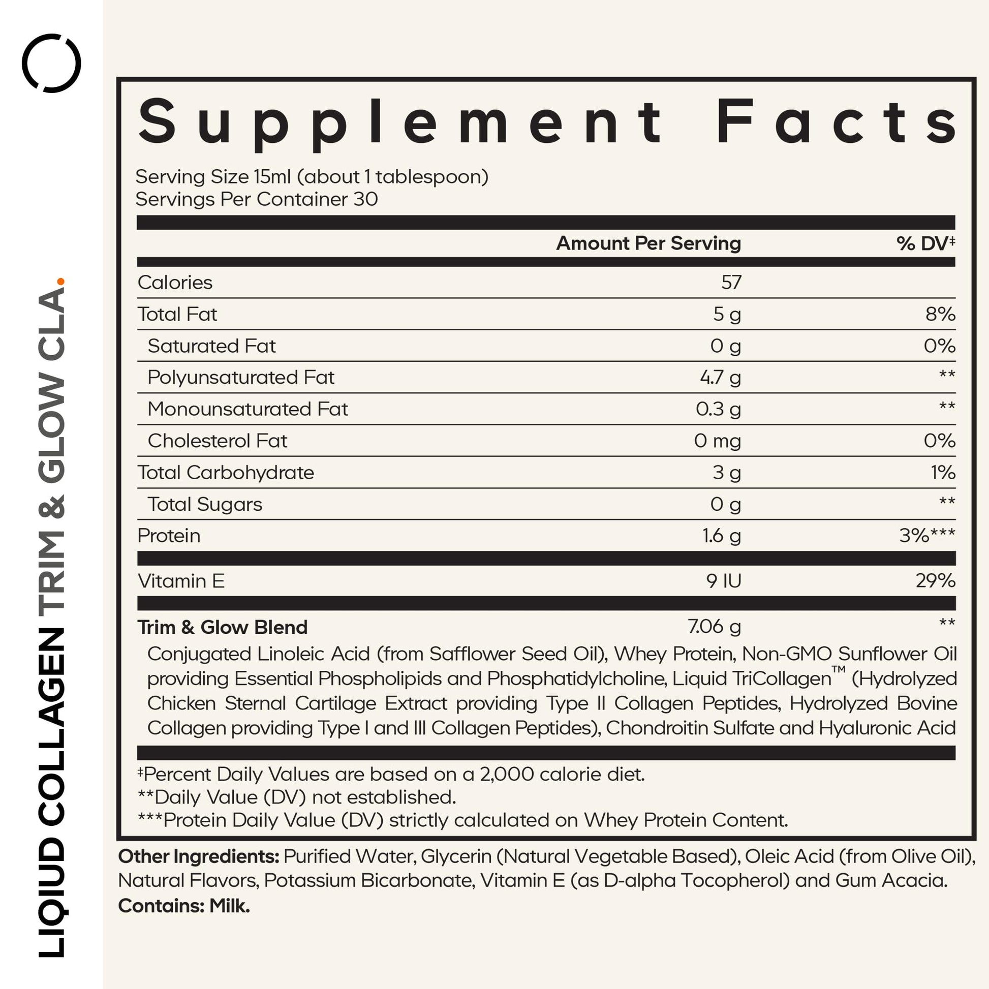 Codeage Liquid Collagen Supplement Vanilla Flavor, Beauty Trim & Glow Liposomal Collagen Peptides, CLA Conjugated Linoleic Acid, Hyaluronic Acid, Vitamin E, Hydrolyzed, Non-GMO, 15.22 fl oz Codeage Au supplements
