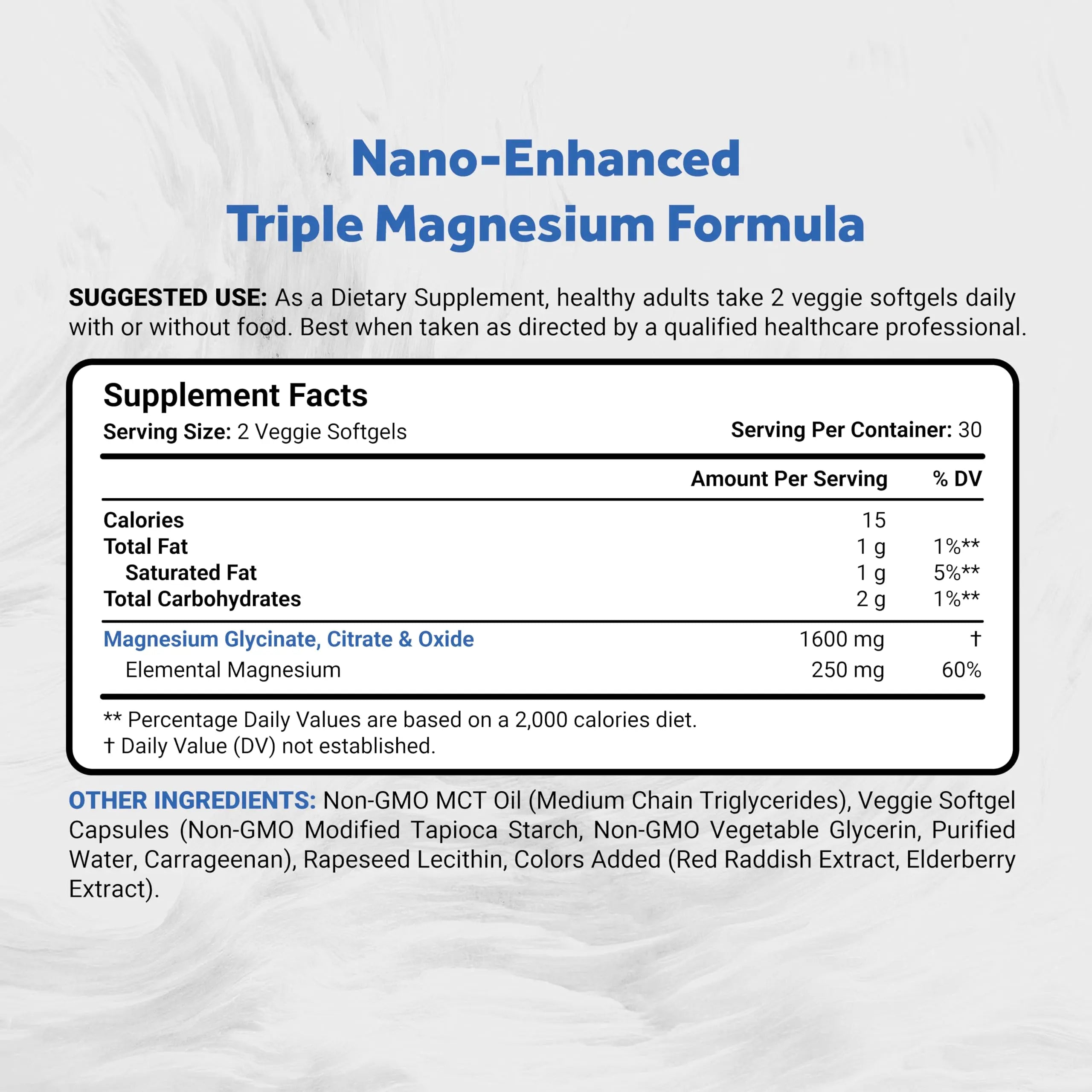 Naturalis Vegan Triple Magnesium Complex | Chelated Glycinate, Citrate & Oxide 1600mg Delivers 250mg Elemental Magnesium | Easily Absorbed for Stress, Muscle, Heart, Bone Support* | 60 Softgels Naturalis Au supplements