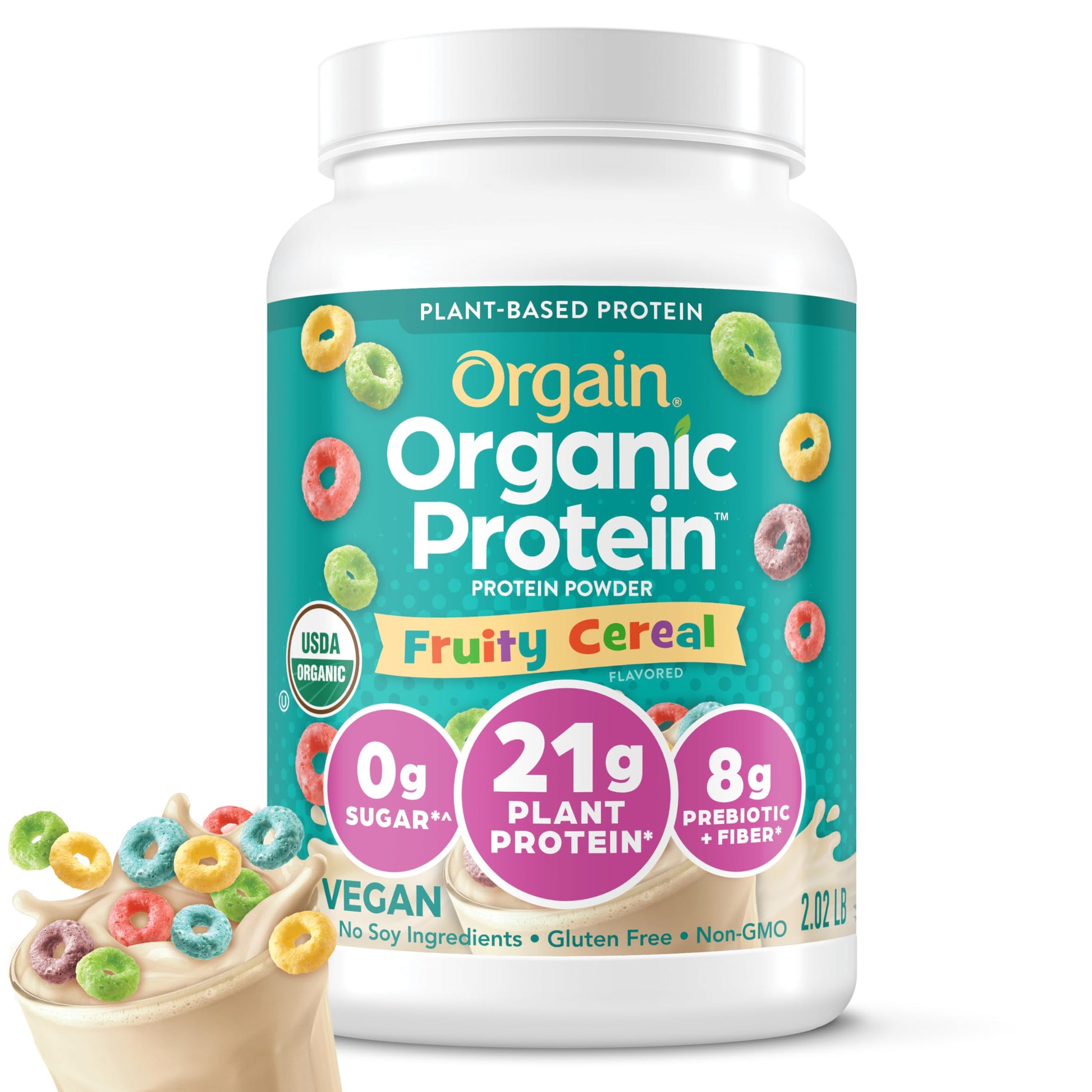 Orgain Organic Vegan Protein Powder, Fruity Cereal - 21g Plant Based Protein, Gluten Free Orgain Au supplements