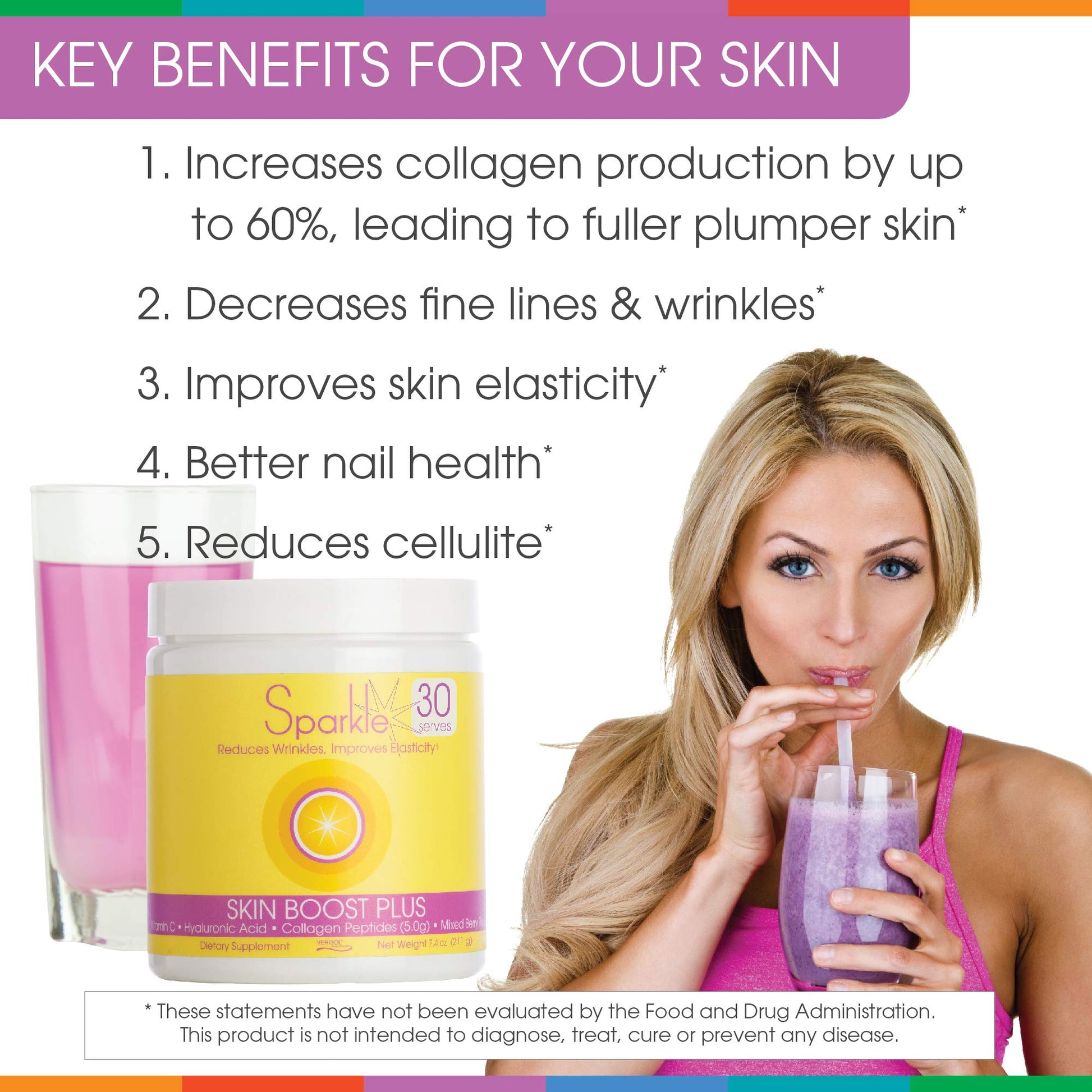 Hydrolyzed Collagen Powder - Sparkle Skin Boost Plus (Tropical Coconut Pineapple) Sparkle Collagen Au supplements