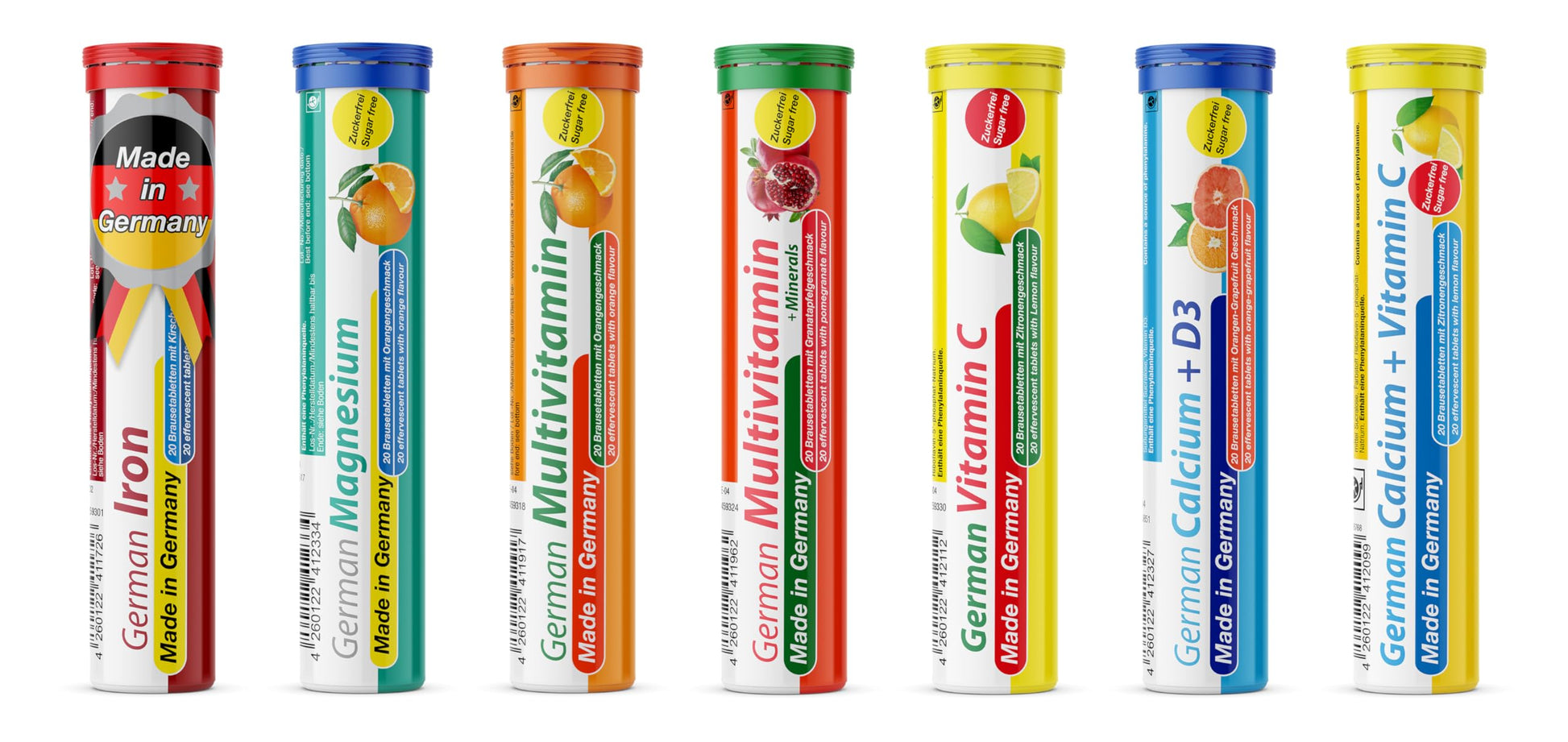 T&D German Vitamin, Minerals - 140 Vegan/Vegetarian Drink Effervescent Tablets - Mixed Fruit Flavor Box - Made in Germany T&D Au supplements