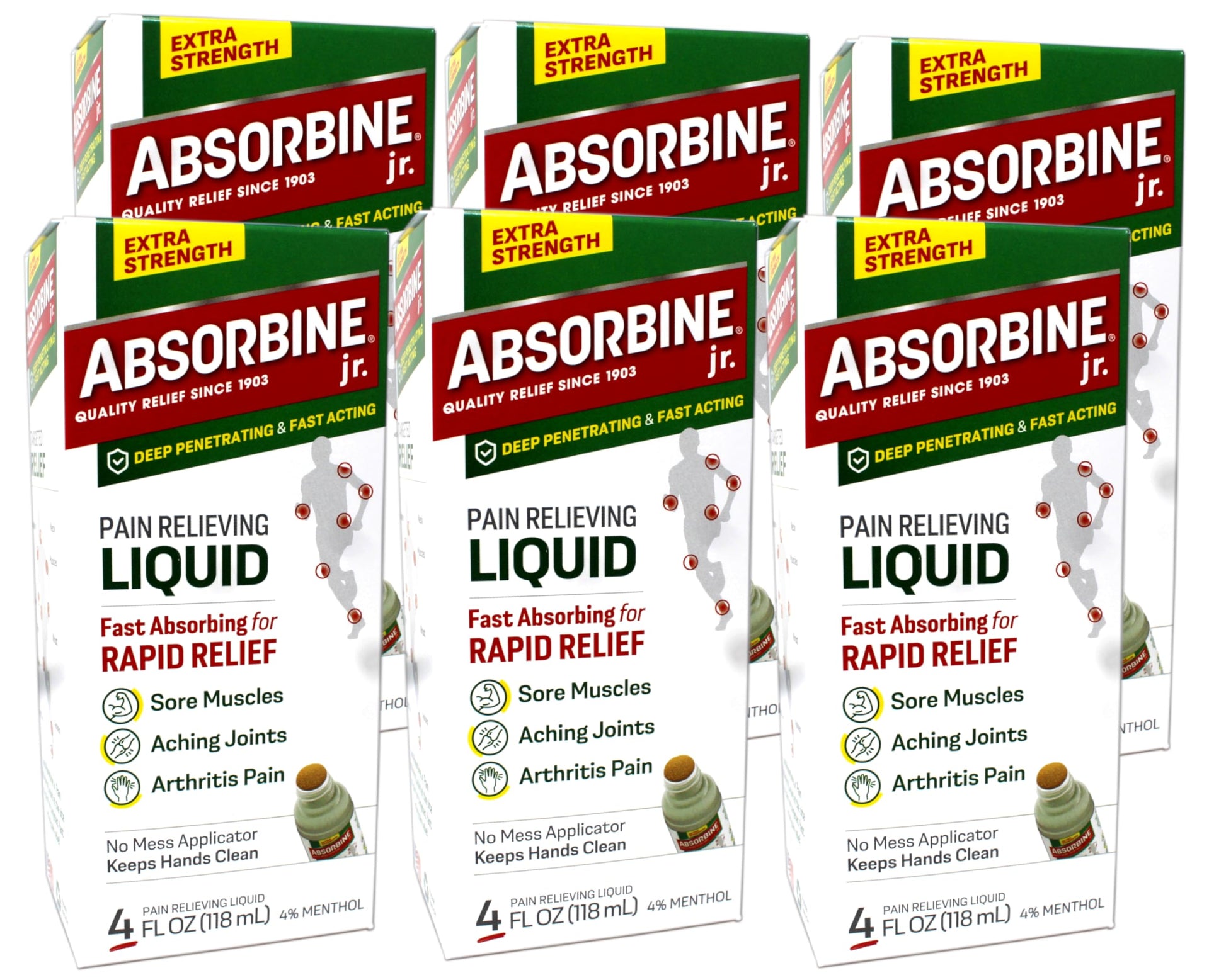 Absorbine Plus Pain Relieving Liquid - 4 oz, Pack of 6. ABSORBINE JR. Au supplements