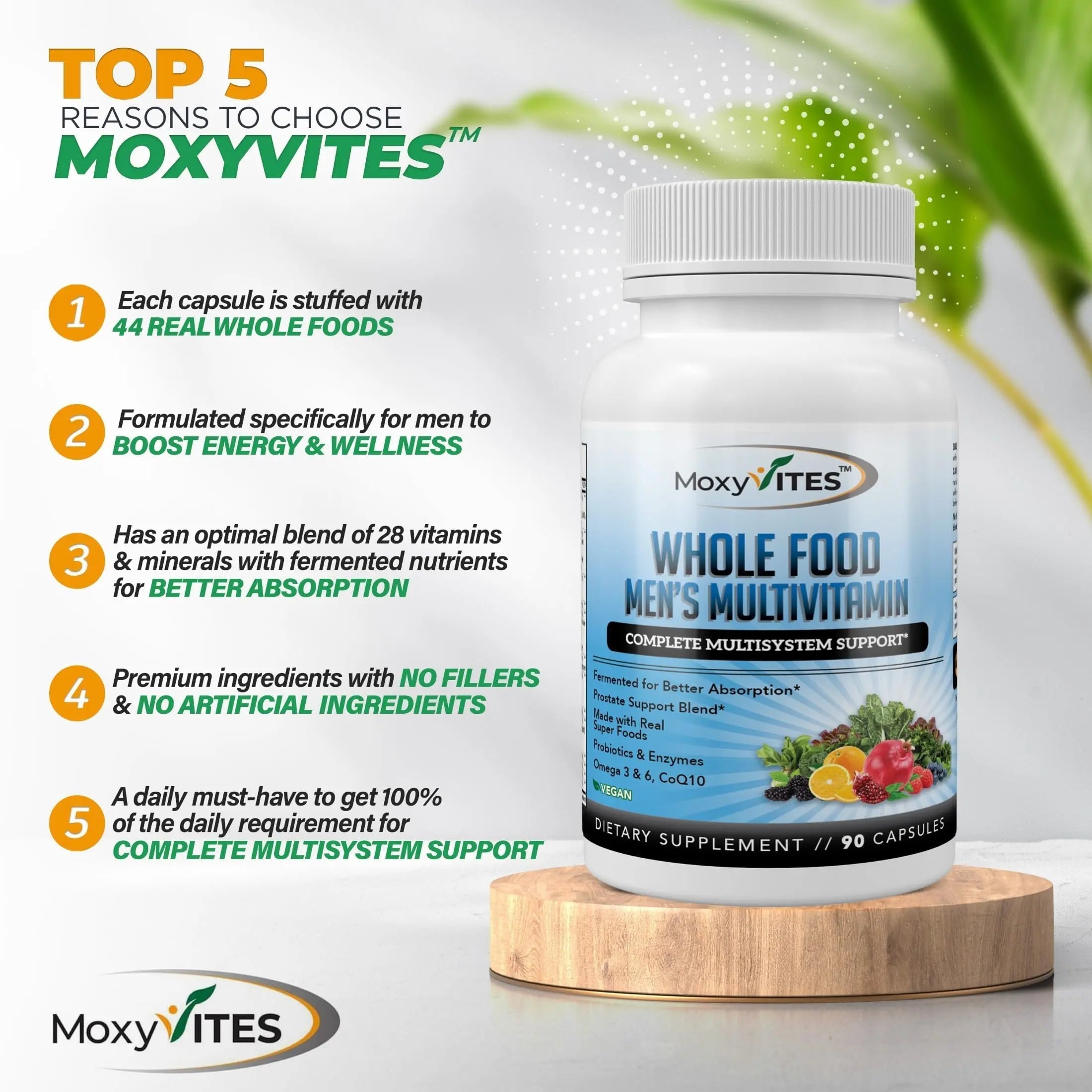 Methylated Mens Multivitamins - Daily Mens Vitamins with 44 Organic Whole Food - Multivitamin for Men with Iron & Fermented Nutrients MoxyVites Au supplements