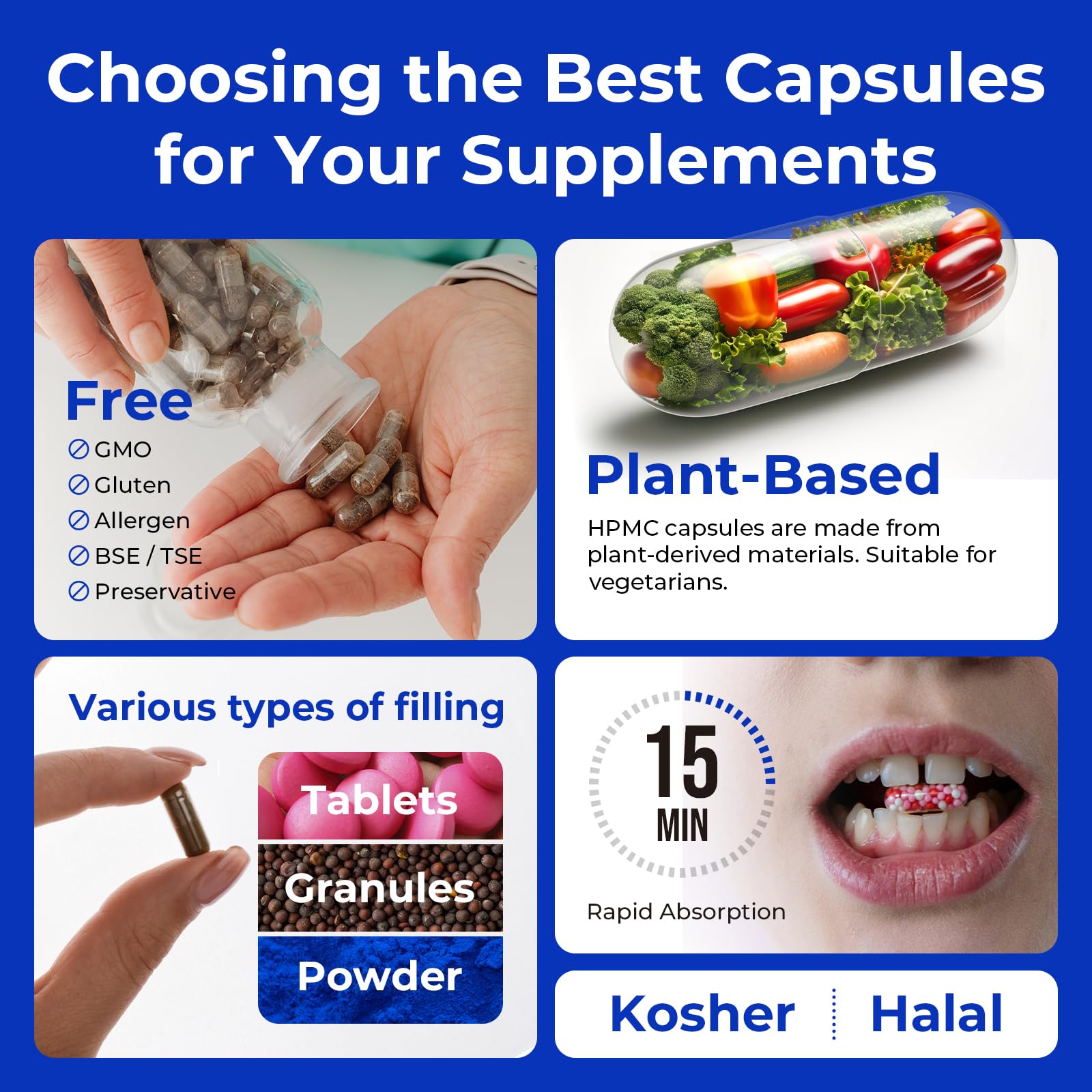 ATLEMISME Empty Vegan Capsules Size 3 - Vegan Capsules DIY Vegetable Capsule Filling - Veggie Caps with 2 Micro Lab Spoons for Capsule Filling ATLEMISME Au supplements