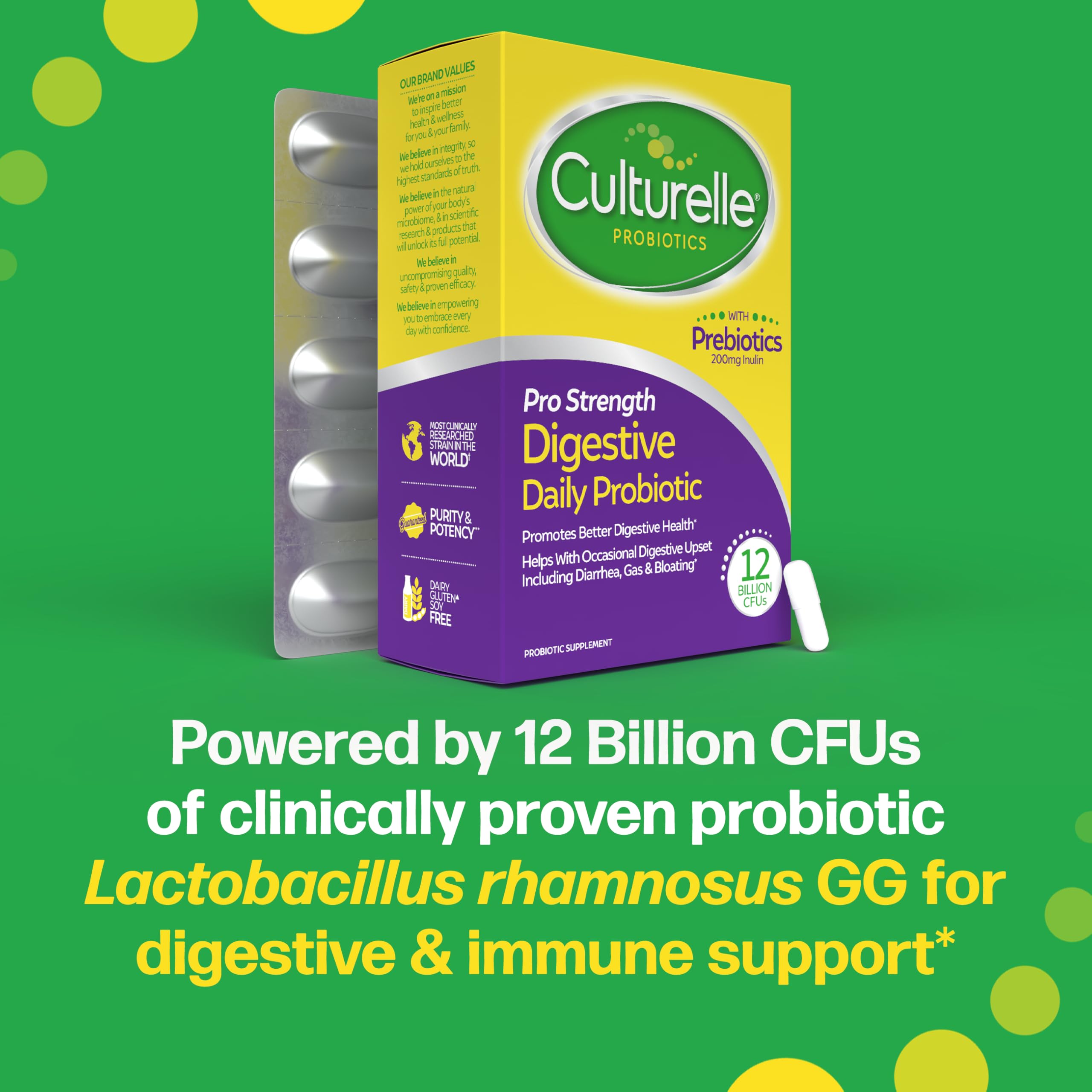 Culturelle Pro Strength Daily Probiotics For Digestive Health (2 Month Supply) with Prebiotics for Women & Men, Supports Occasional Diarrhea, Gas & Bloating, Gluten & Soy Free, 60 Count Culturelle Au supplements