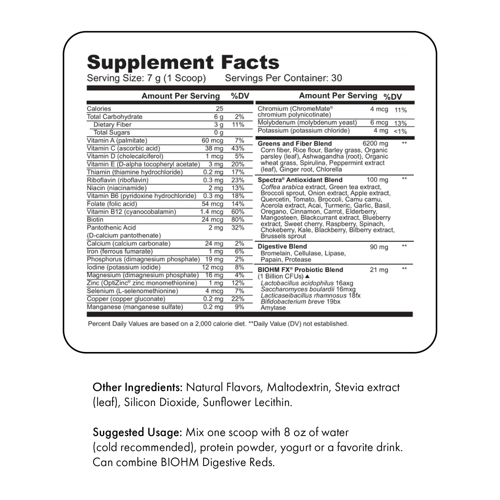 BIOHM Digestive Greens, Green Superfood Powder (7.4 Oz, 30 Servings) Immune & Gut Health Support with Antioxidants, Vitamins, Probiotics & Enzymes, Good Source of Fiber, Berry Flavor BIOHM Au supplements