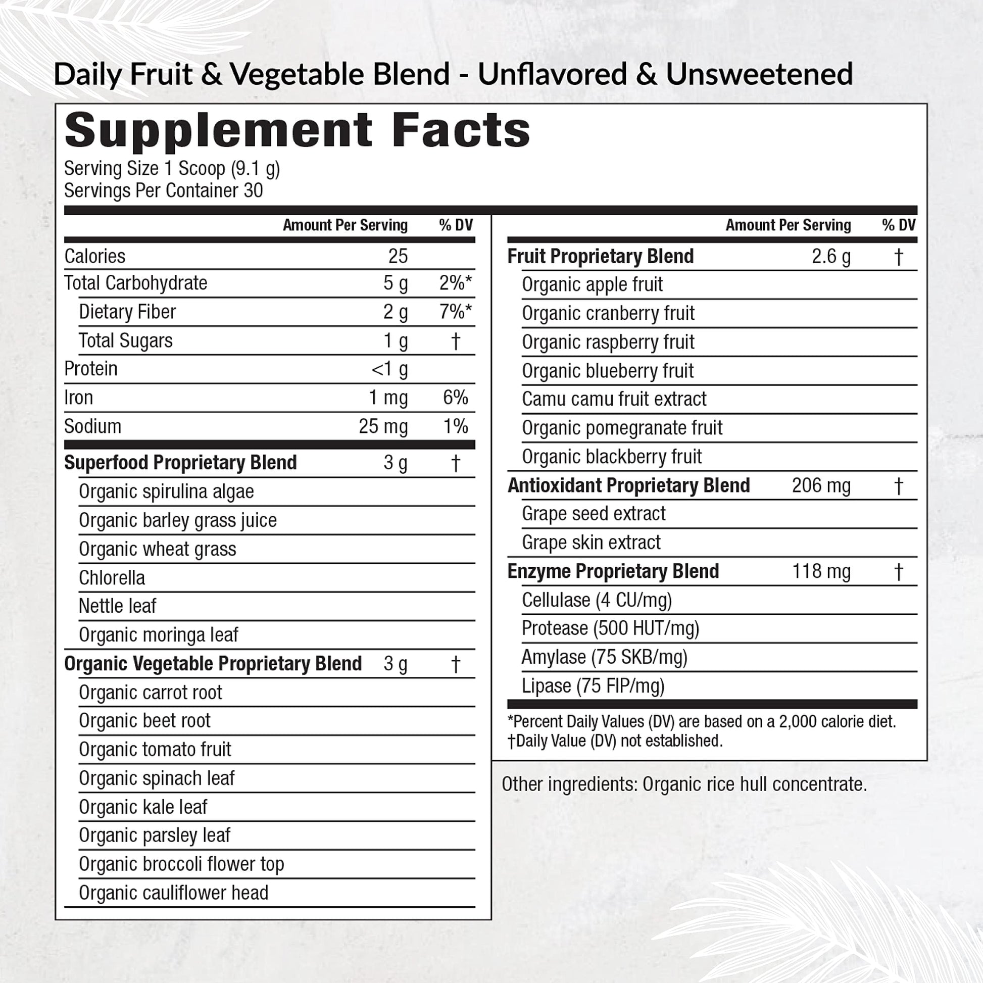 Equilife Daily Fruit & Vegetable Blend, Superfood Antioxidant Supplement with 22 Organic Fruits & Vegetables, Unflavored, Vitamin C, Fiber, 9 Essential Amino Acids, Supports Energy, 30 Servings Tub Equilife Au supplements
