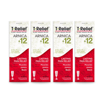 T-Relief Arnica +12 Cream Natural Relieving Actives for Back Pain Joint Soreness Muscle Aches & Stiffness, Whole Body Fast Acting Relief for Women & Men - 4 oz (4 Pack) MediNatura Au supplements