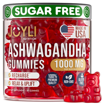 Ashwagandha Gummies for Women & Men - Natural Calm Gummies with Ashwagandha Root Extract Vitamin C Zinc - Ashwagandha Herbal Supplement for Sleep Stress Balance - 60 Vegan Sugar Free Chews JOYLI Nutrition Au supplements
