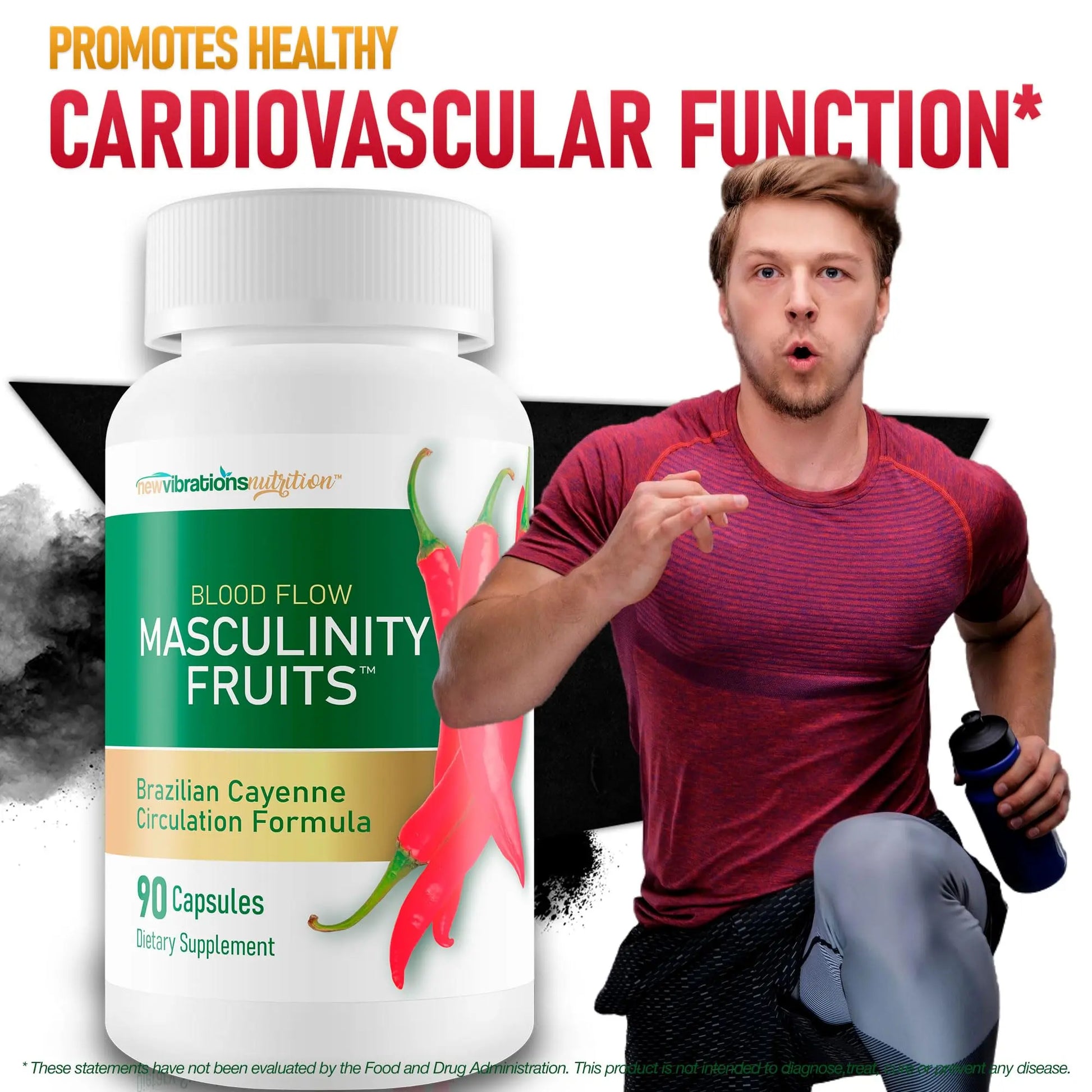 Masculinity Fruits for Bloodflow - Our Best Brazilian Blood Circulation Supplements for Men - Boost Blood Flow Circulation Supplement - Cayenne Pepper Pills Gingko Biloba Blood Flow Vitamins for Men New Vibrations Nutrition Au supplements