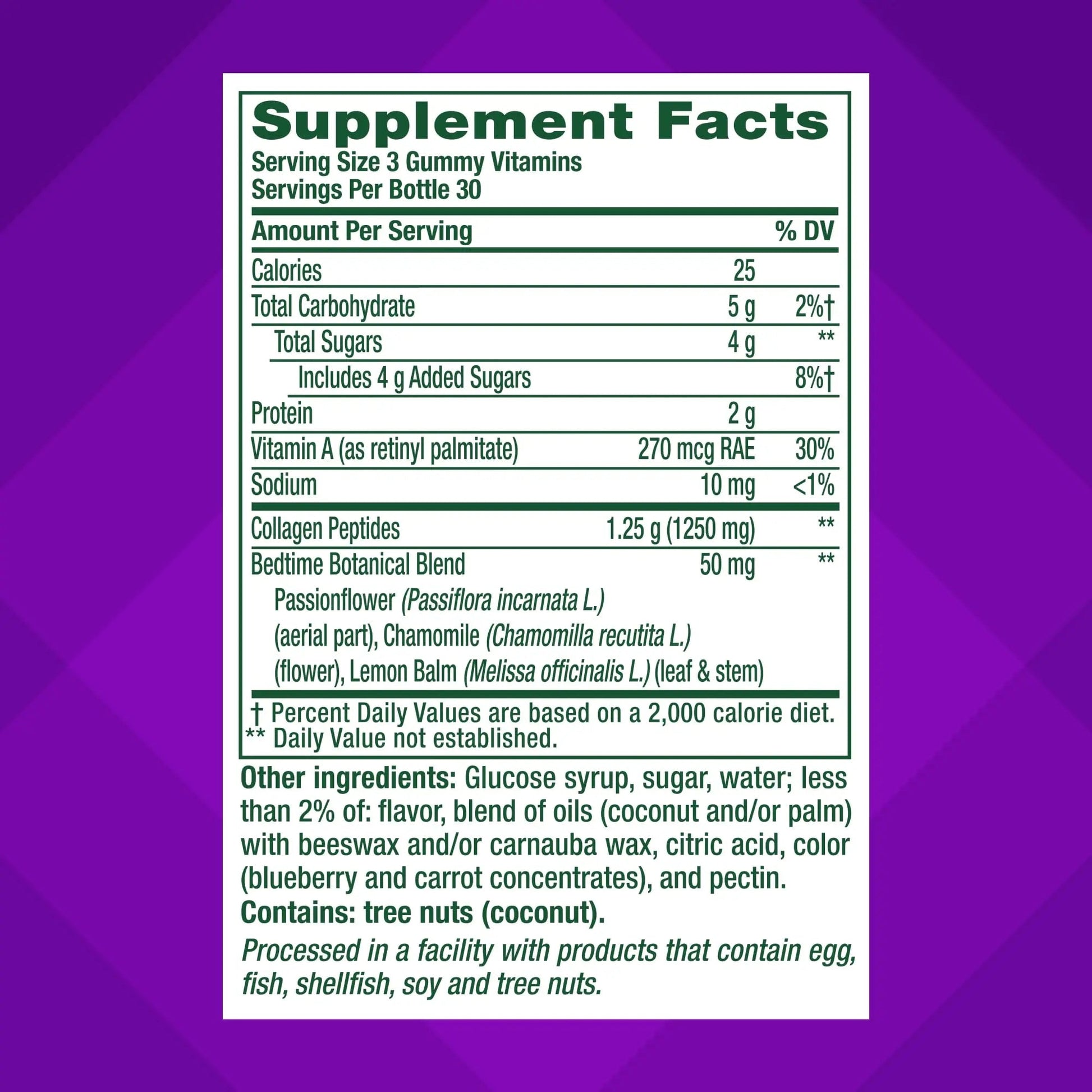vitafusion Nighttime Skin Support (1), Beauty Supplement with Retinol (Vitamin A RAE), Collagen & Bedtime Botanicals Vitafusion Au supplements