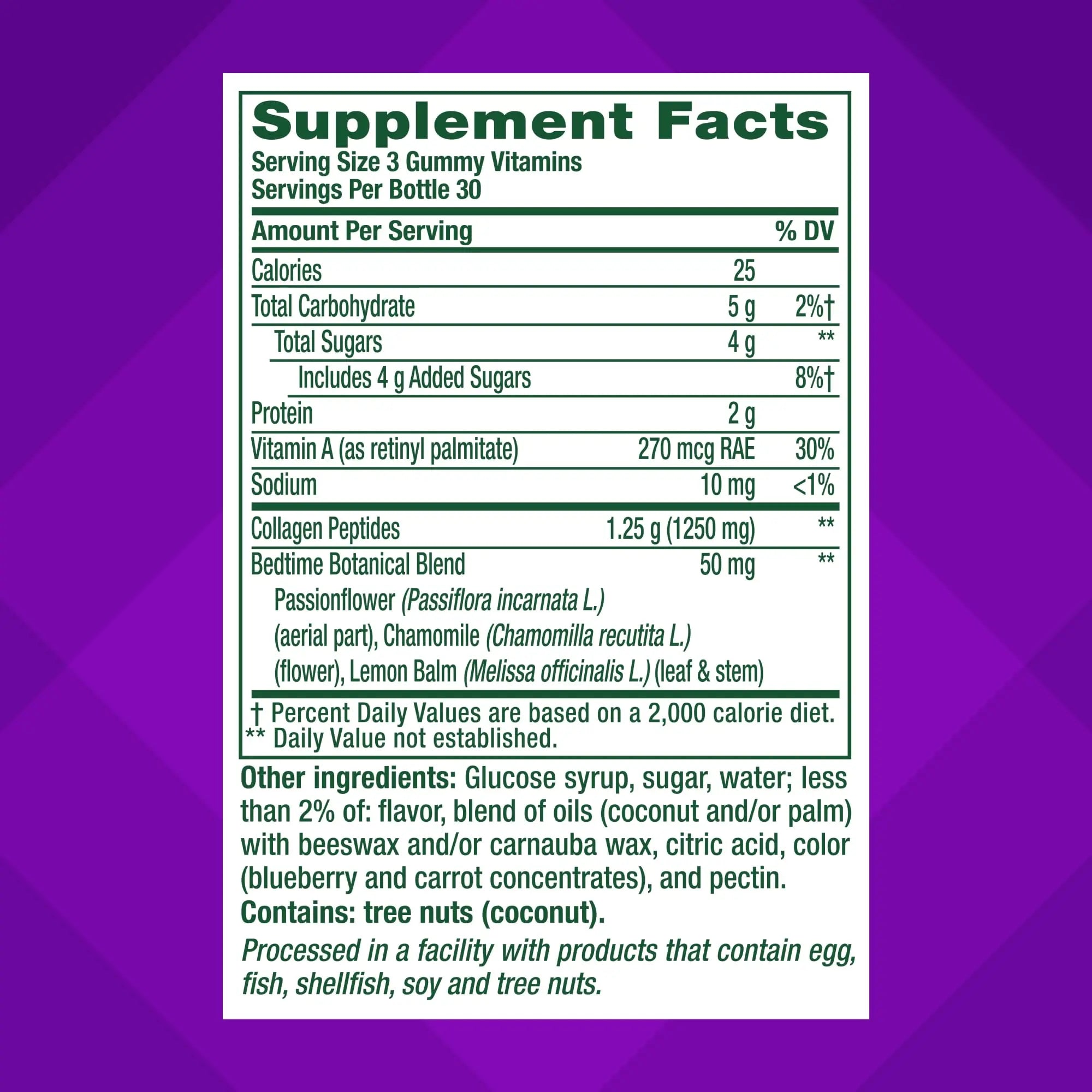vitafusion Nighttime Skin Support (1), Beauty Supplement with Retinol (Vitamin A RAE), Collagen & Bedtime Botanicals Vitafusion Au supplements
