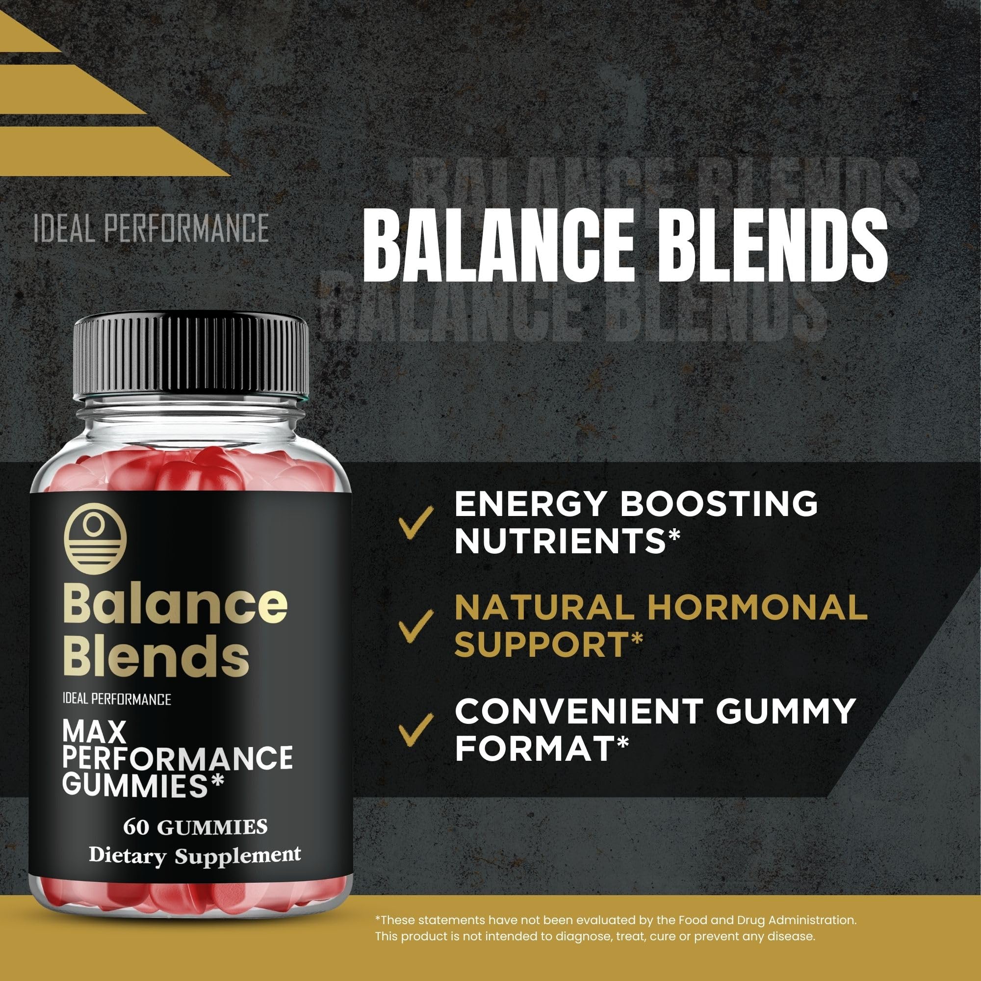 Balance Blends Gummies, Balance Blends Male Performance Gummies, Maximum Strength, All Natural Supplement for Energy, Stamina & Performance, Advanced Formula BalanceBlends Support Reviews (3 Pack) IDEAL PERFORMANCE Au supplements