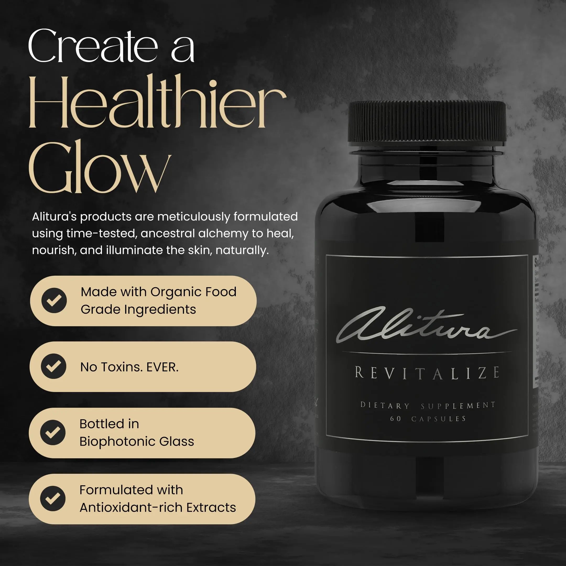 Alitura Revitalize – Organic Ashwagandha & Turmeric Supplement – Natural Energy, Mood & Recovery Support for Men & Women – Adaptogenic Herbs for Daily Wellness – 60 Capsules Alitura Au supplements