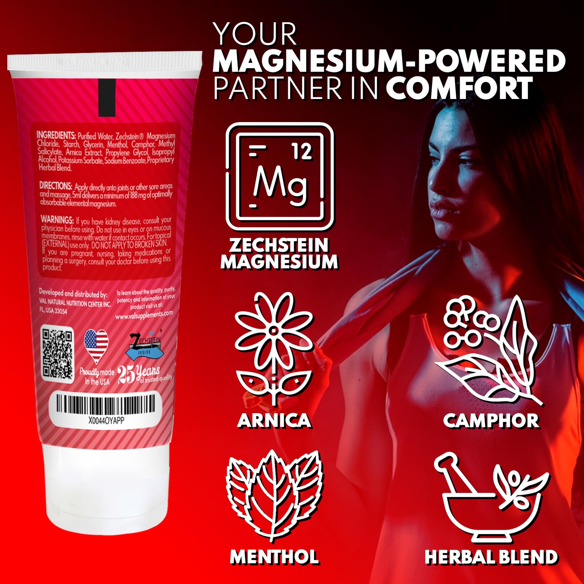 VAL Lombardi Relax Balance Magnesium Lotion | Arnica, Camphor & Menthol | Fast Relief for Joints, Muscles, Back, Shoulders, Feet | Non-Greasy | 5oz VAL Au supplements