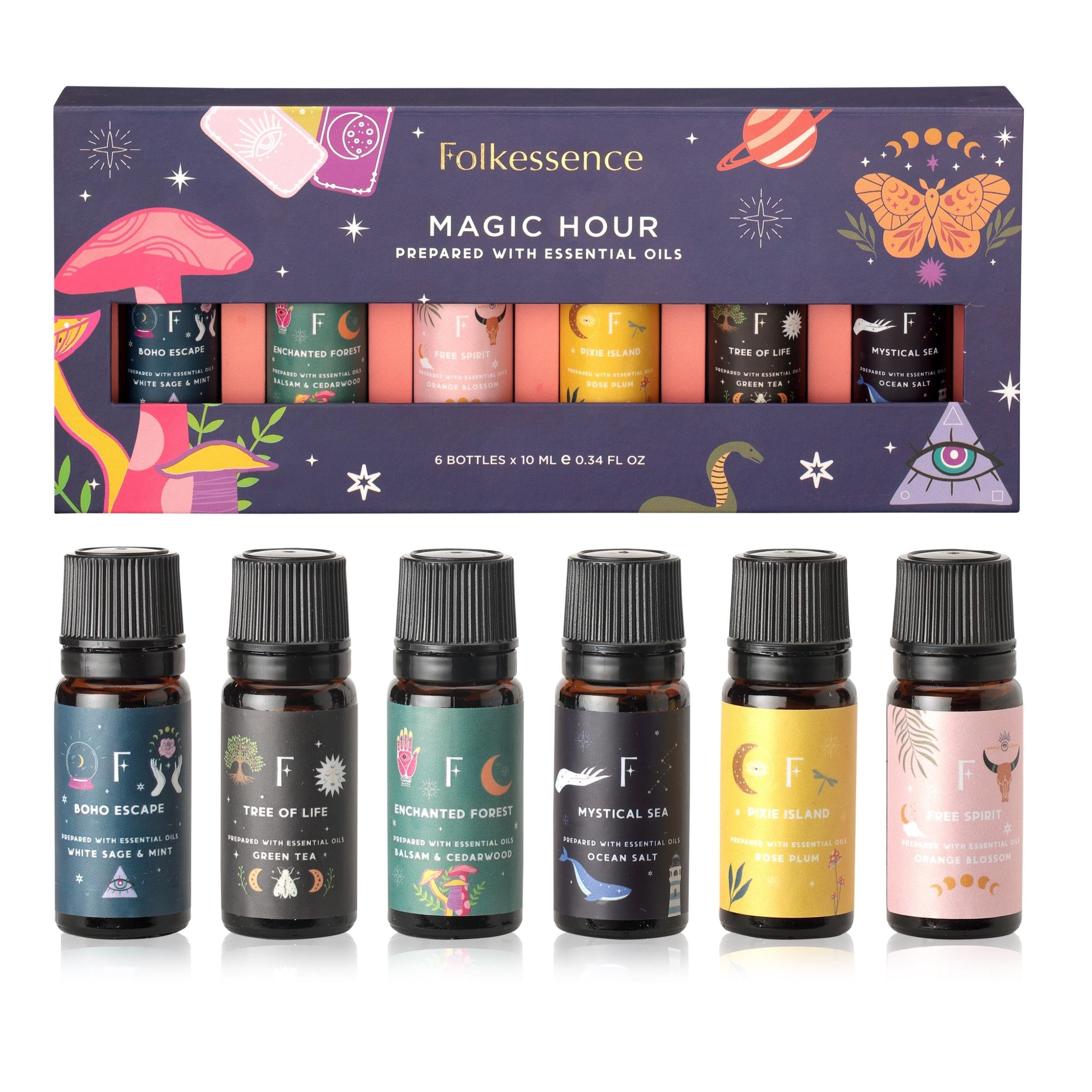 Folkulture Essential Oil Set for Diffuser, Set of 6, Aromatherapy Diffuser Oil Scents for Home Folkulture Au supplements