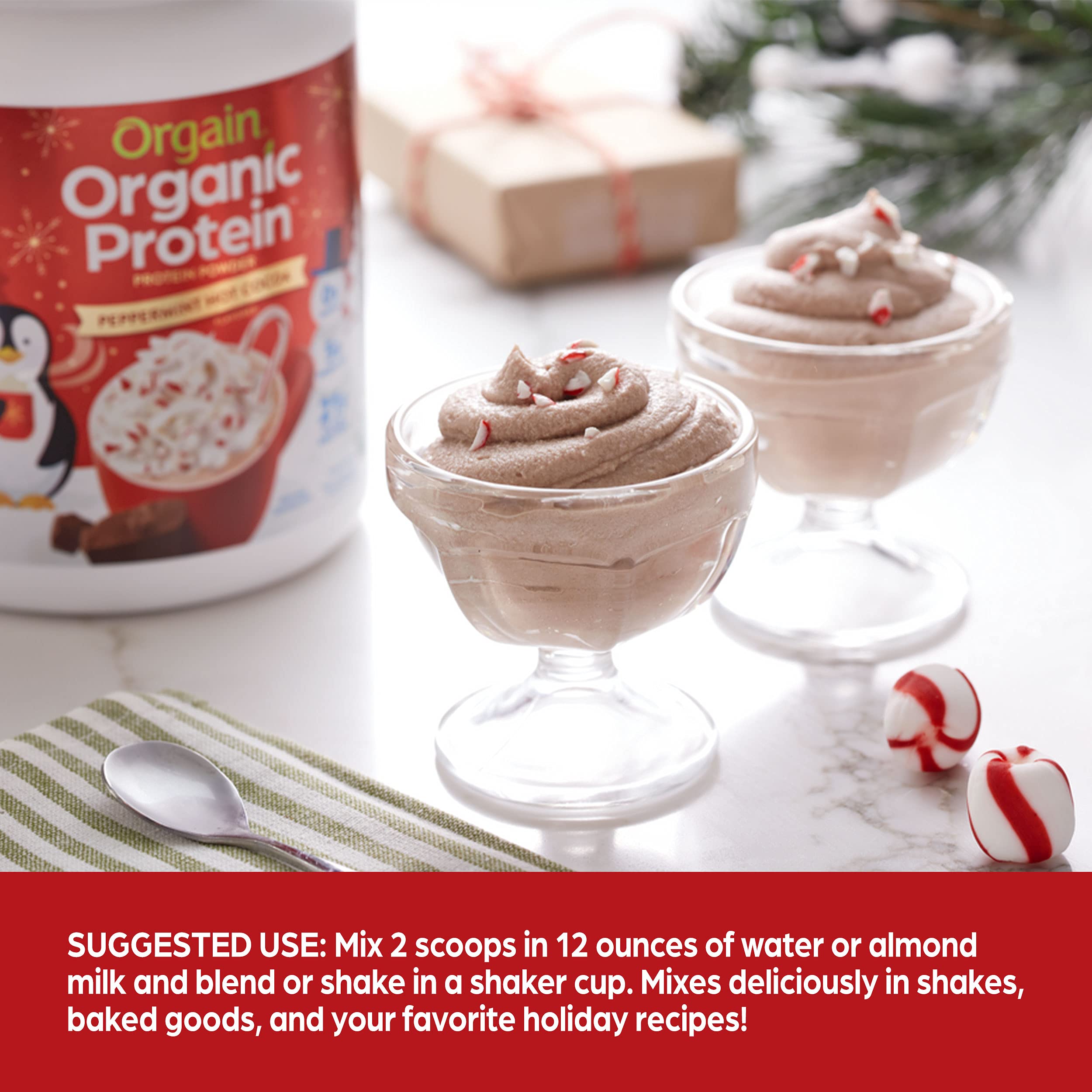 Orgain Organic Vegan Protein Powder, Peppermint Hot Cocoa Seasonal Holiday Flavor Orgain Au supplements