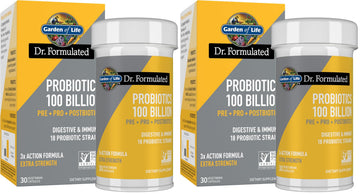 Garden of Life Dr.Formulated Pre, Post & Probiotics 100 Billion CFU Once Daily 3-in-1 Complete Probiotics,Prebiotics & Postbiotics Supplement for Women and Men-Extra Strength,30 Day Supply,(Pack of 2) Garden of Life Au supplements