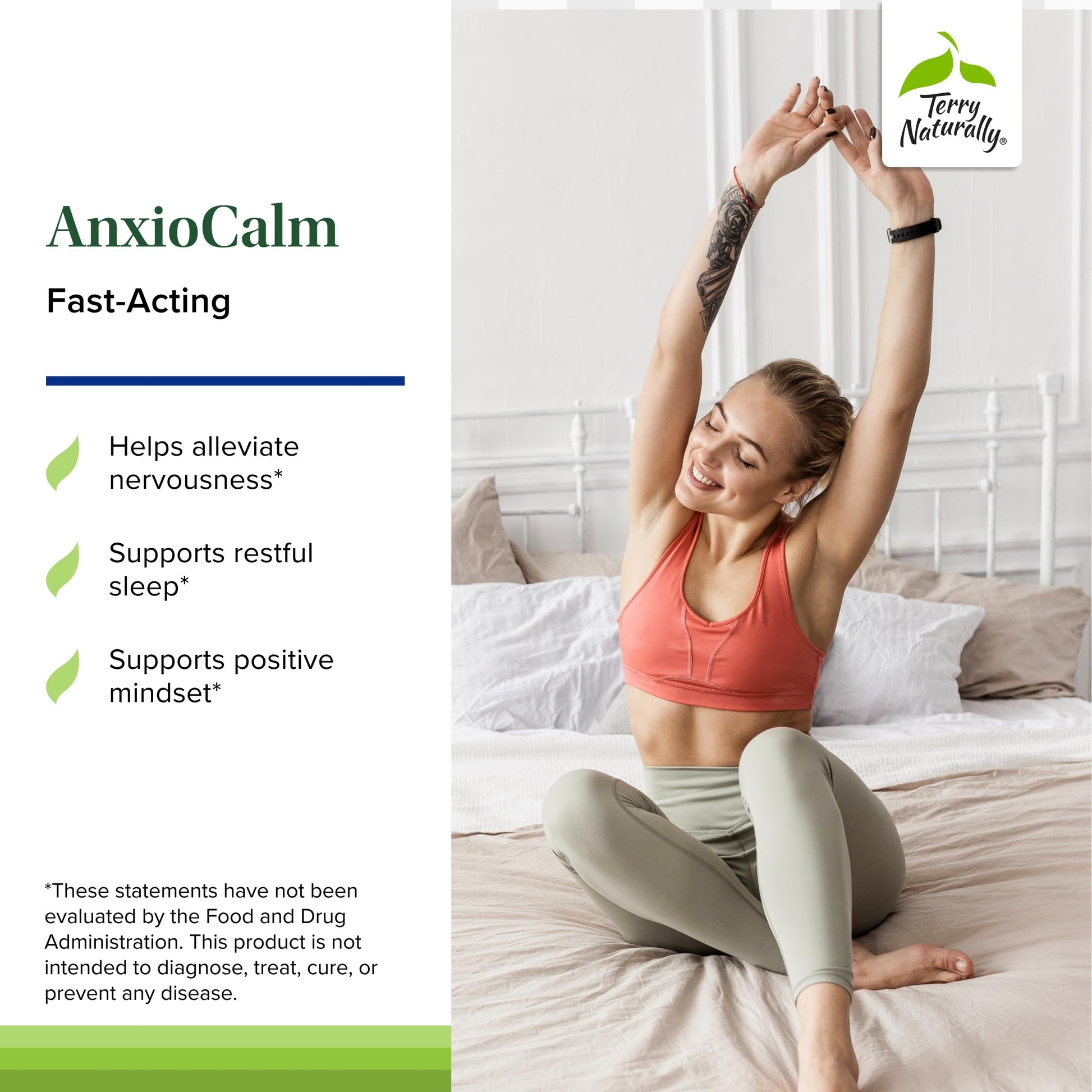 Terry Naturally AnxioCalm - 75 Tablets - Fast-Acting, Non-Drowsy, Non-Addictive Formula - Safe for Adults & Children 4+ Years - Non-GMO - 37 Servings Terry Naturally Au supplements