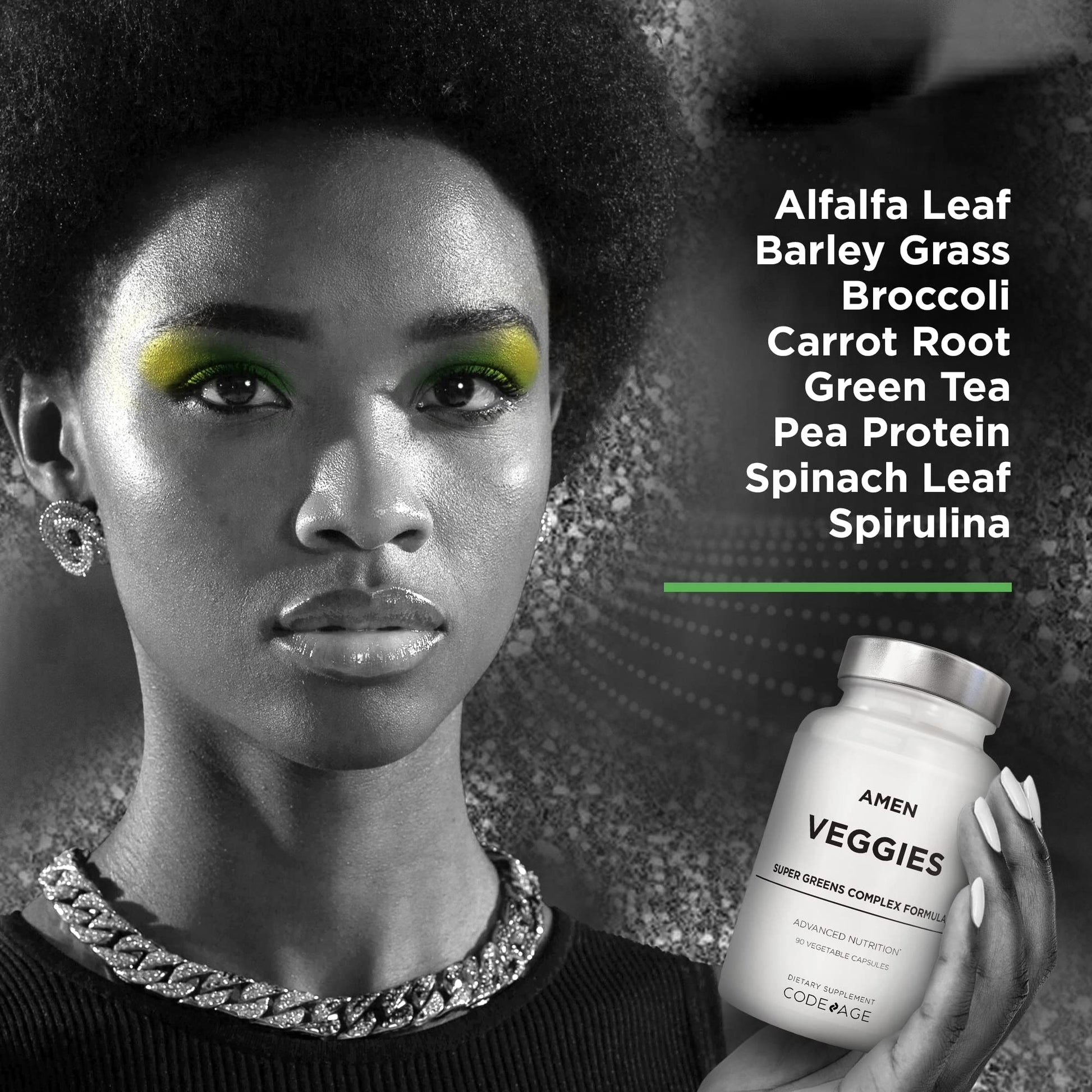 Amen Veggies, Daily Veggies Vitamins Supplement, Vegetables Vegan Blend & Whole-Food Raw Greens Multivitamin Capsules, Mushroom Complex, Superfood, Minerals, Green Vegetable Nutrients, Non-GMO, 90 ct Amen Au supplements