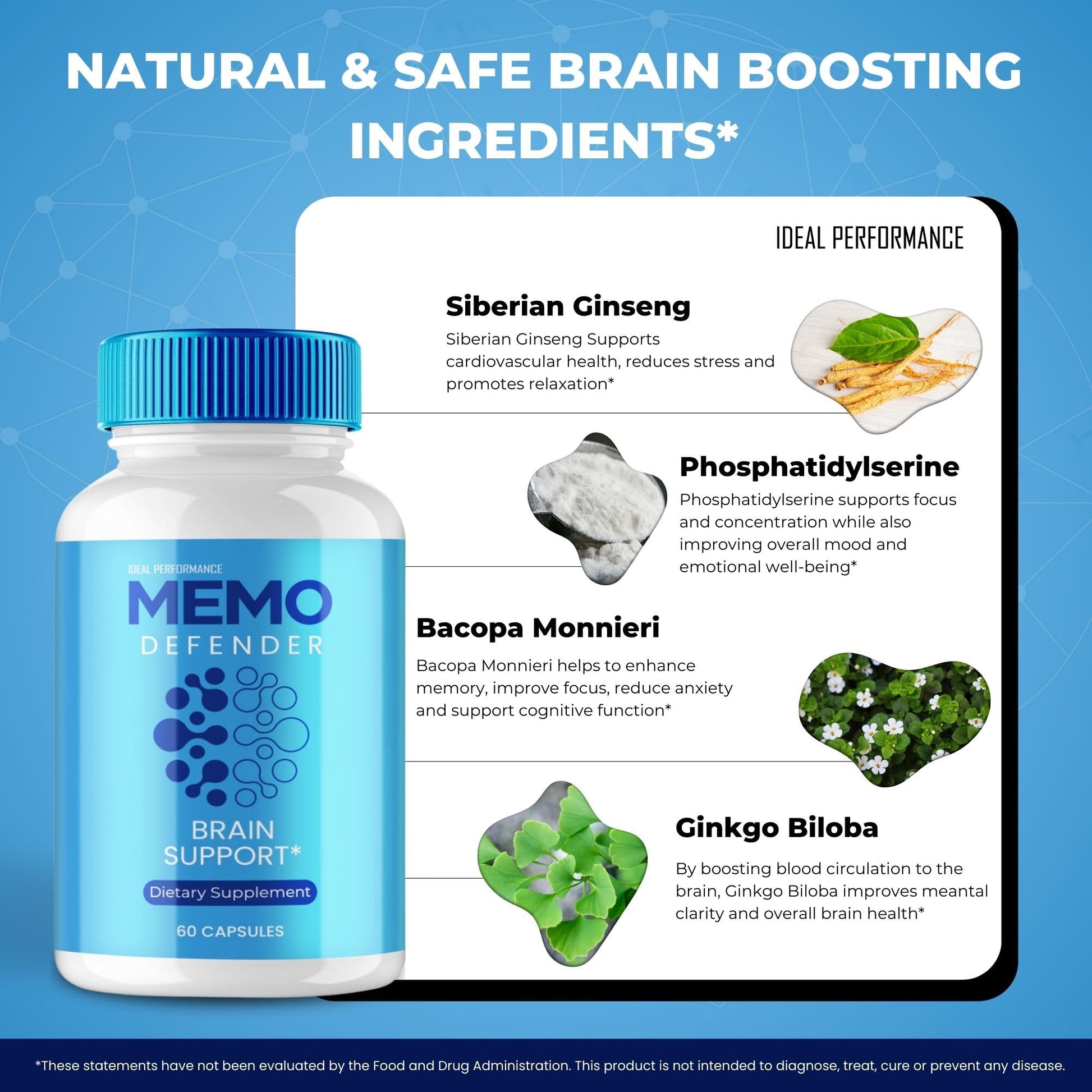 Memo Defender Brain and Memory Support Capsules, Memo Defender for Memory Supplement Pills, Advanced Formula Nootropic Pills for Brain Health Support, MemoDefender Health Blend Reviews (2 Pack) IDEAL PERFORMANCE Au supplements
