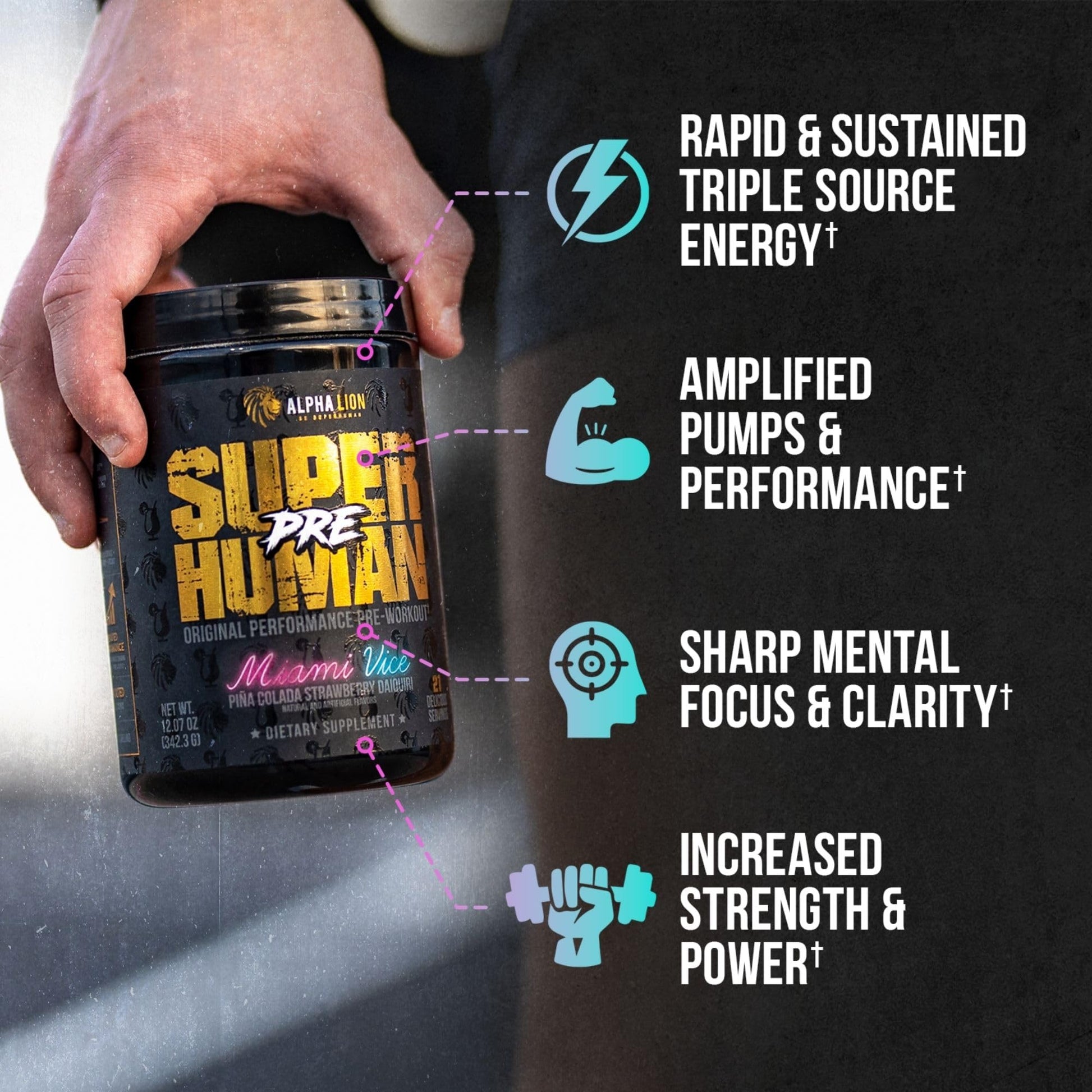 ALPHA LION Superhuman Pre Workout Powder & Post Workout Recovery Bundle, Sustained ALPHA LION Au supplements