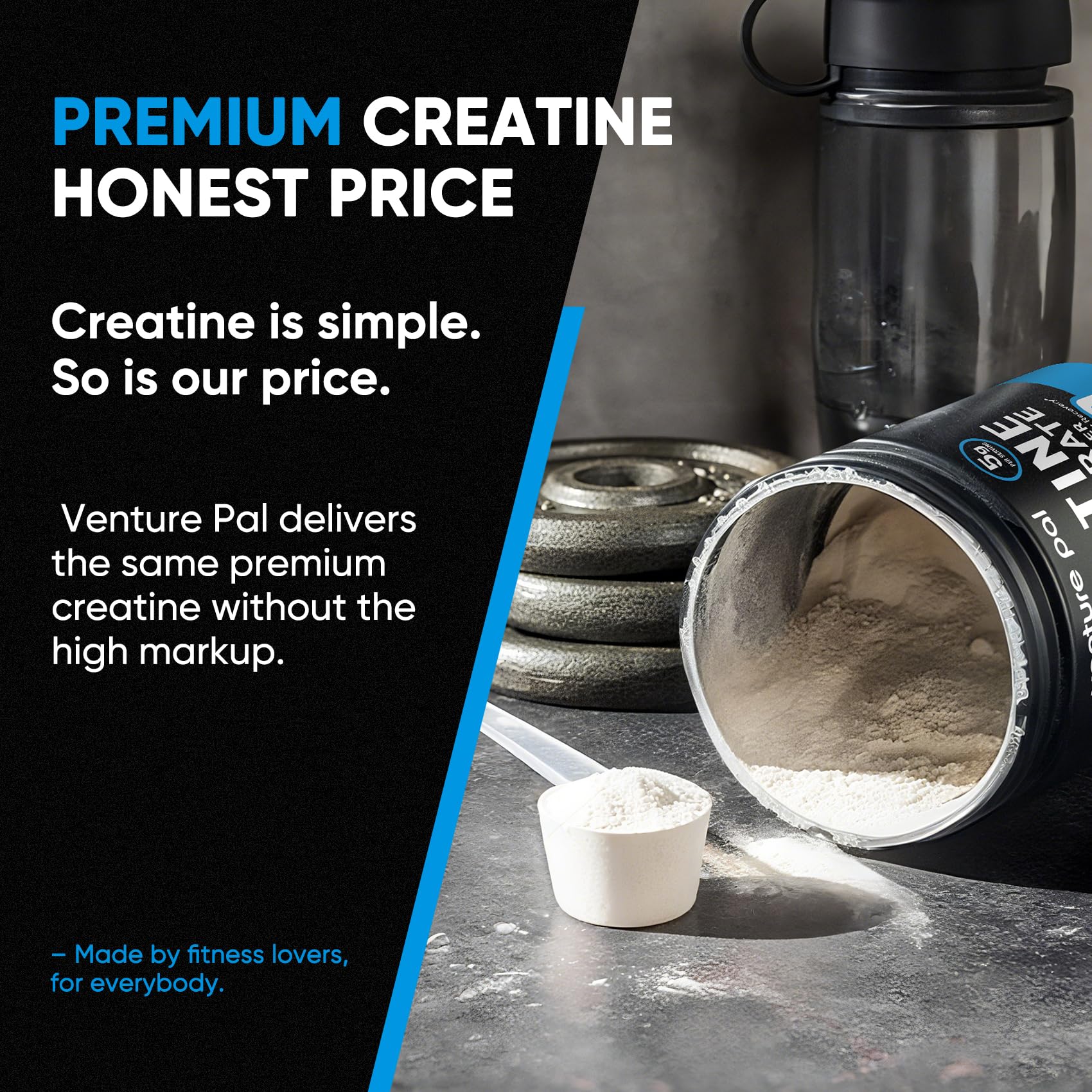 Venture Pal 100% Pure Micronized Creatine Monohydrate Powder, Unflavored Creatine for Women & Men, Vegan, Keto, Gluten Free, 5 g (5000mg) per Serving, Creatina Monohidratada en Polvo Venture Pal Au supplements