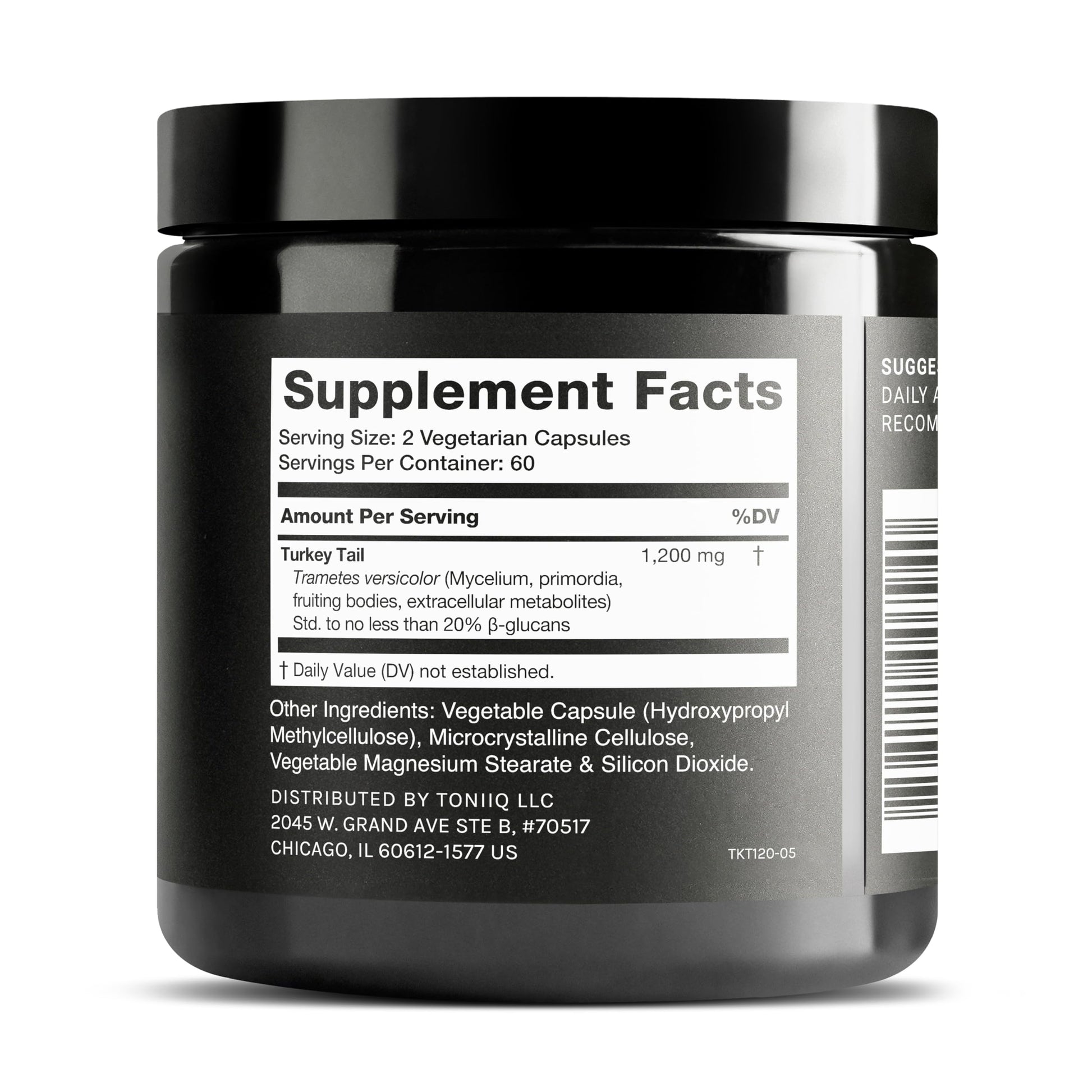 Toniiq Turkey Tail Mushroom Capsules - Ultra High Potency with 20% Beta Glucans - Highly Concentrated - Third-Party Lab Tested - 120 Capsules Toniiq Au supplements