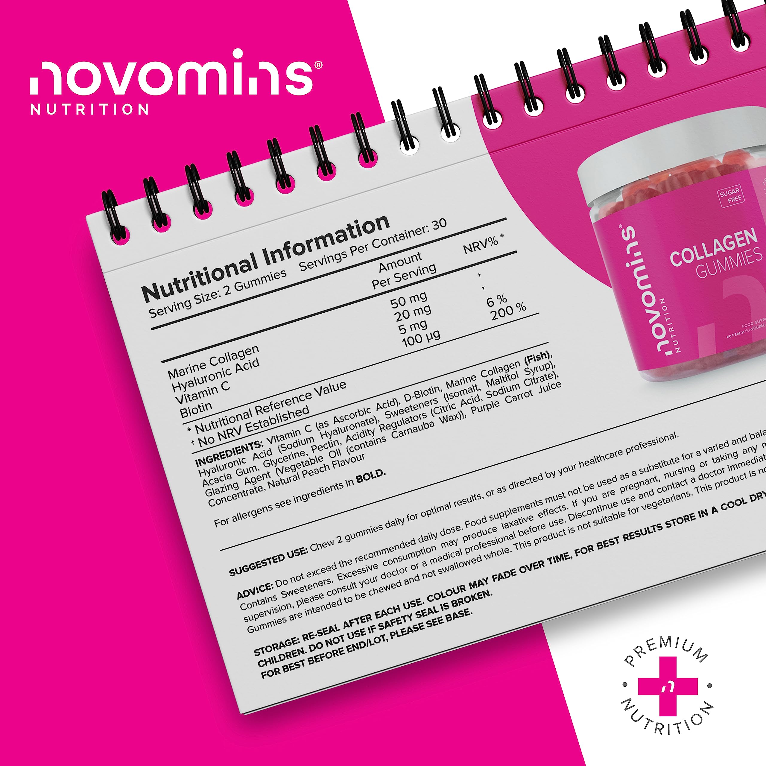Collagen Gummies - Sugar Free Marine Collagen Gummies - Superior Type 1 Hydrolysed Collagen novomins Au supplements