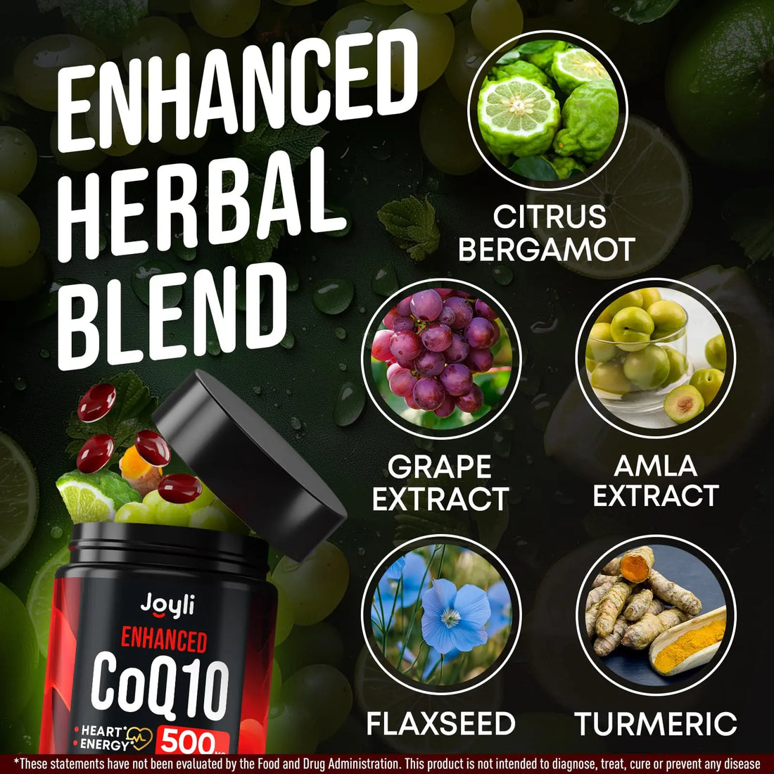 High Absorption CoQ10 500MG - Co Q 10 Supplement 120 Softgels for Heart Health&Energy Production - Enhanced CoQ10 Nutritional Supplements with Coenzyme Q10 - Alternative to coq10 400mg softgels JOYLI Nutrition Au supplements