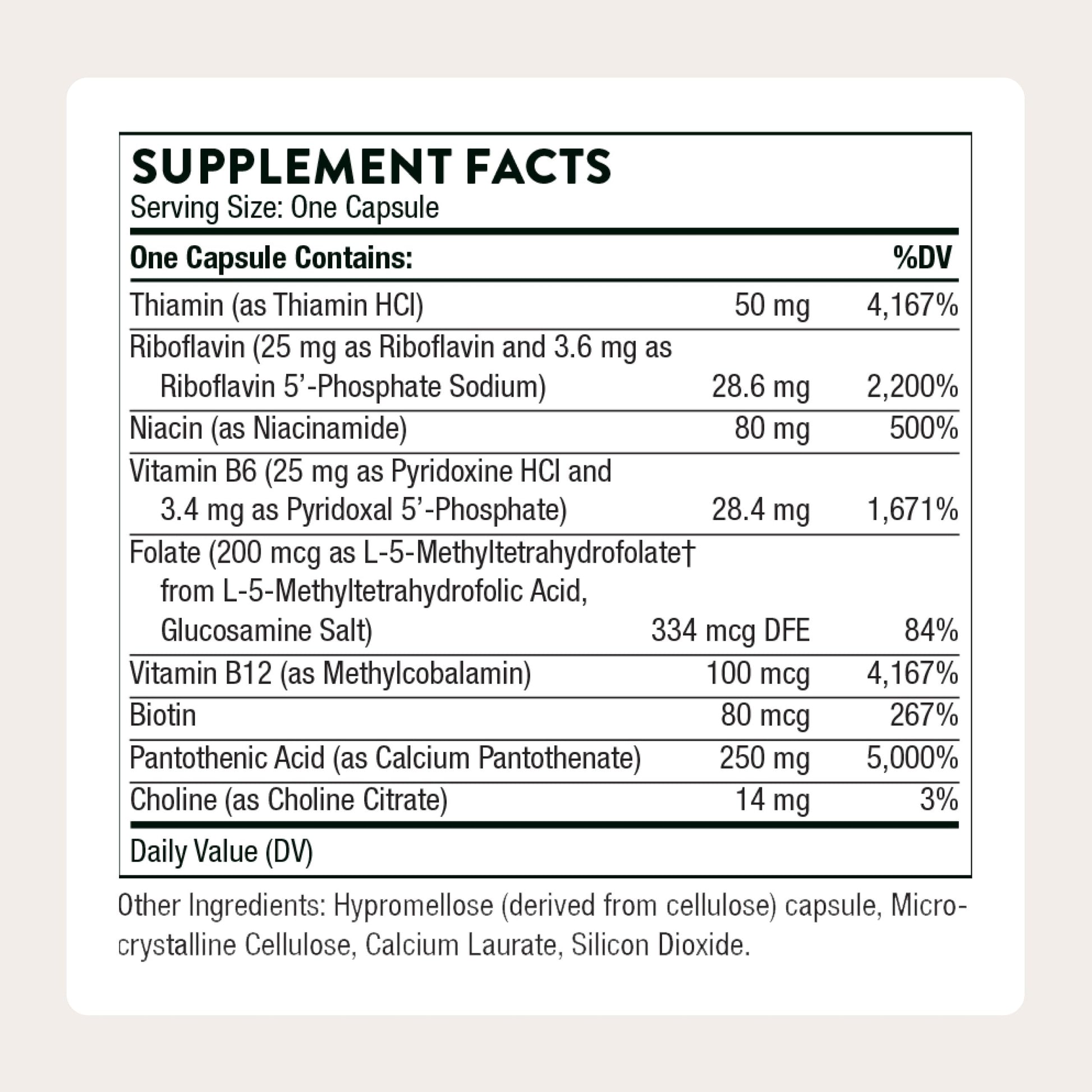 THORNE - Stress B-Complex - Vitamins B2, B6, B12 & Folate in Highly-Absorbable and Active Forms - Extra Vitamin B5 for Adrenal Support, Stress Management & Immune Function* - 60 Servings THORNE Au supplements