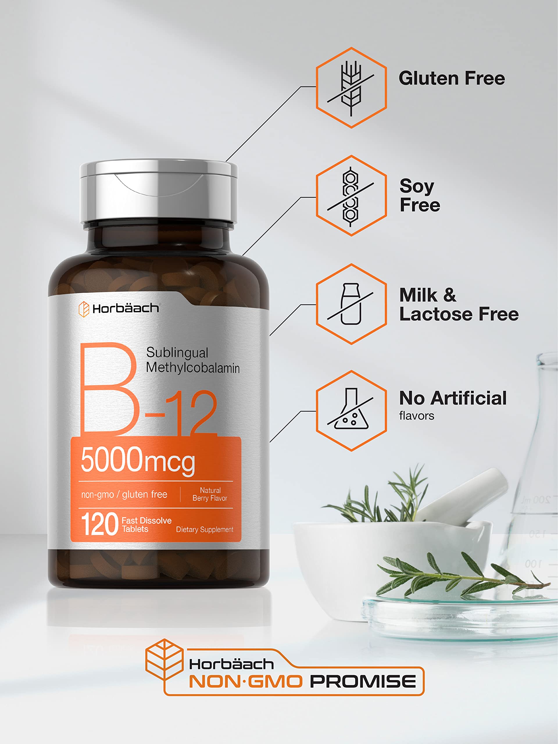 Horbäach B12 Sublingual Methylcobalamin | 5000mcg | 120 Fast Dissolve Tablets Horbäach Au supplements
