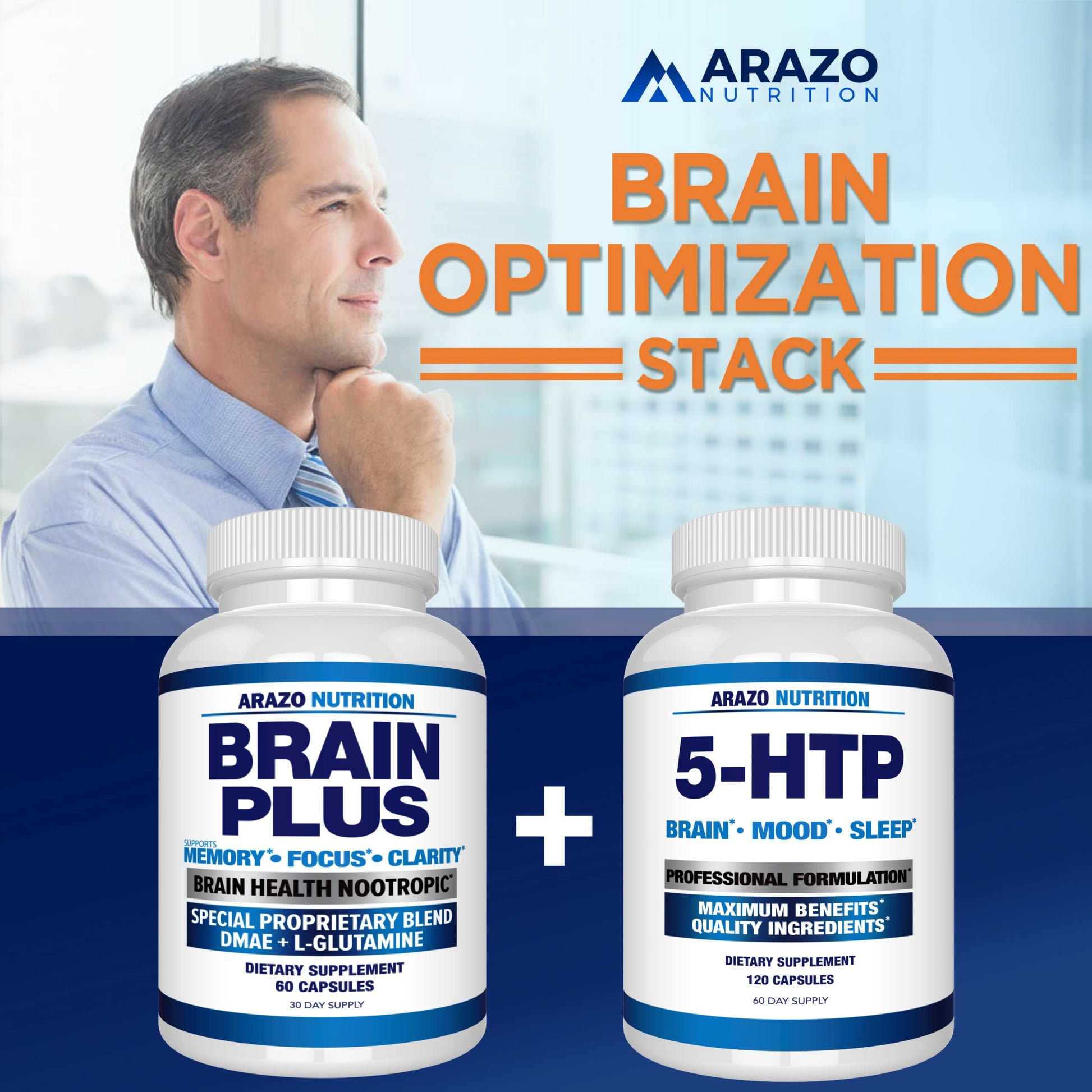 Arazo Nutrition Premium Brain Function Supplement – Memory, Focus, Clarity – Nootropic Booster with DMAE, Bacopa Monnieri, L-Glutamine, Multi Vitamins, Multi Minerals Arazo Nutrition Au supplements