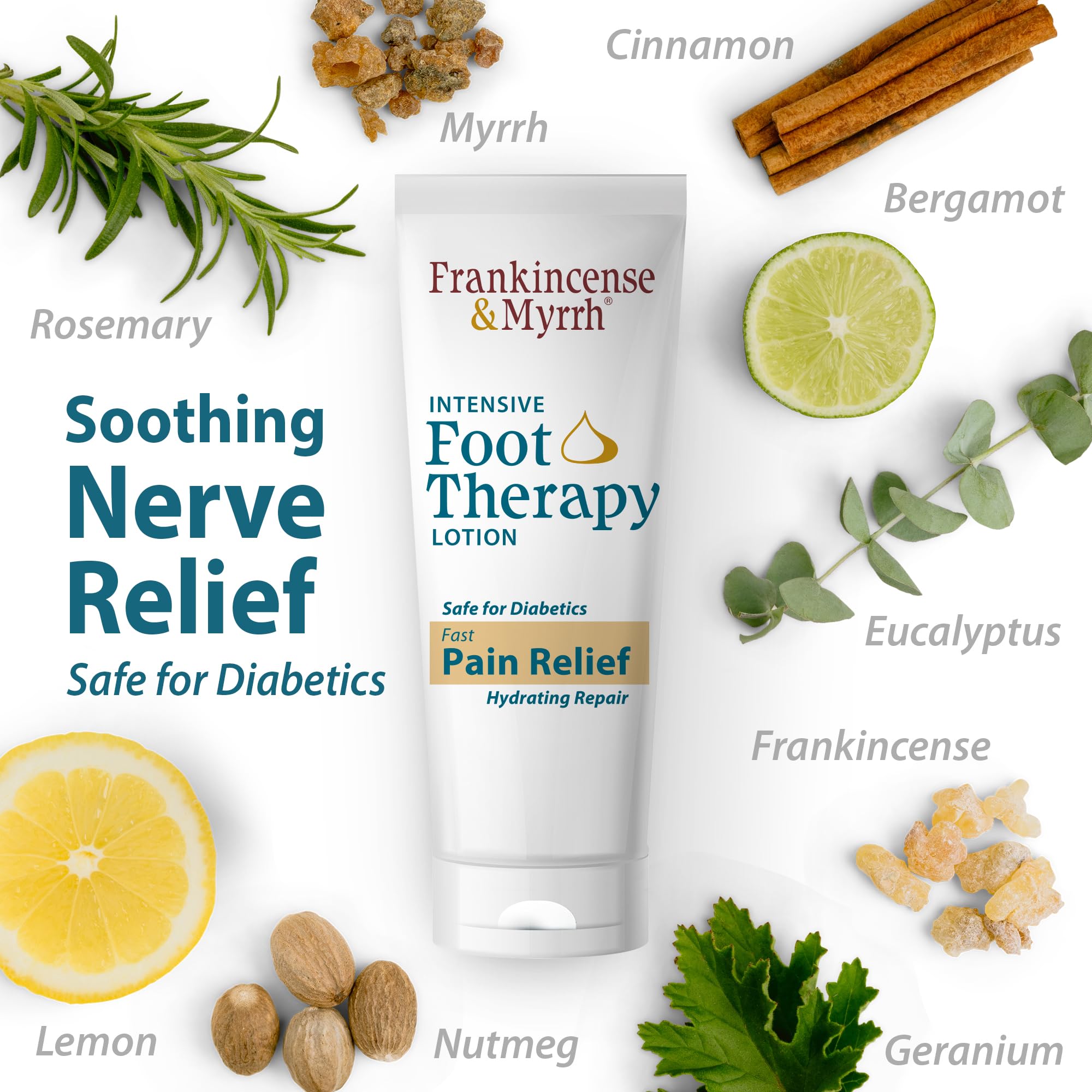 FRANKINCENSE & MYRRH Foot Pain Relief Cream - Intensive Foot Therapy Lotion - Diabetic Nerve Pain Relief Cream | Restless Leg Syndrome | Frankincense Essential Oil, 3 Ounce (2-Pack) FRANKINCENSE & MYRRH Au supplements